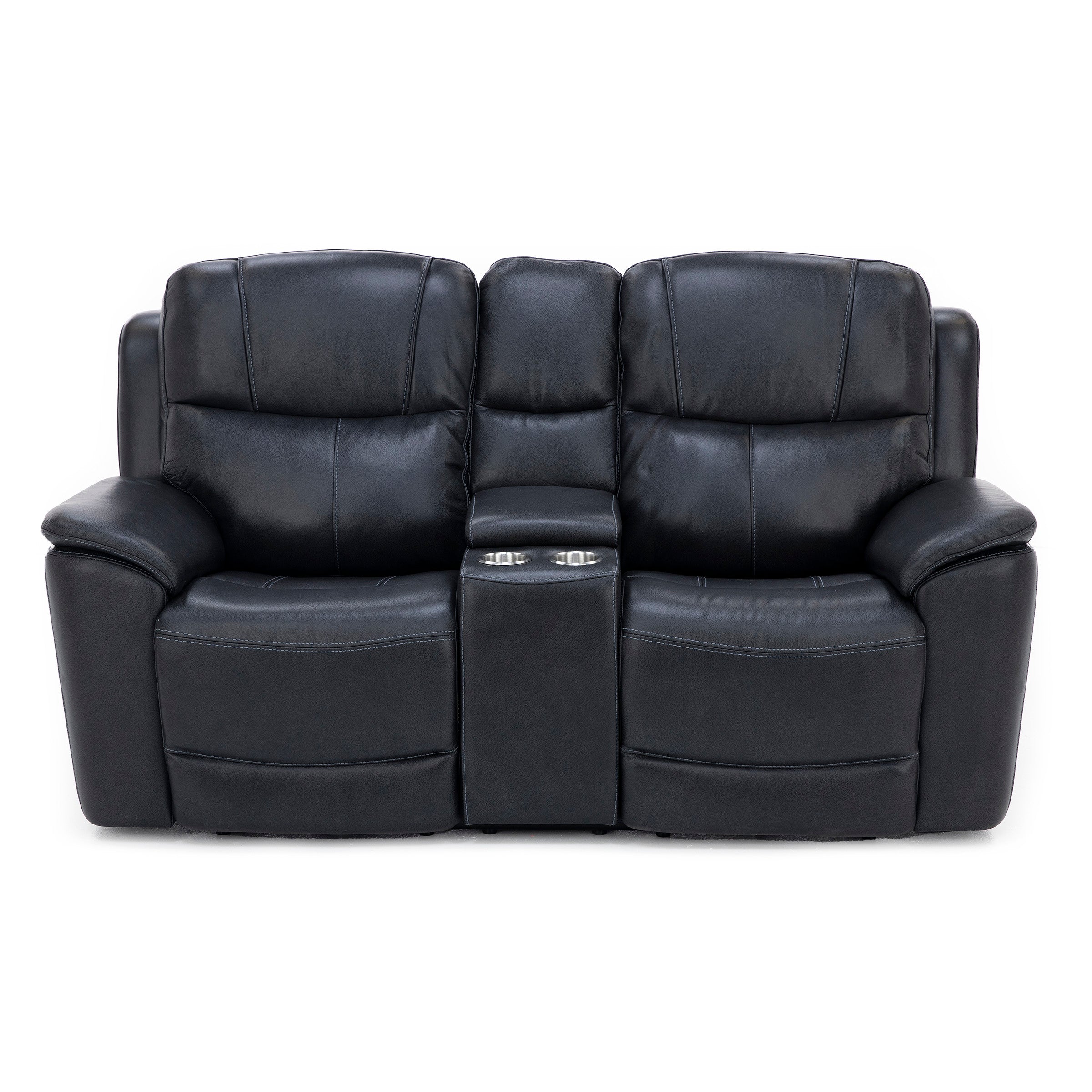 Flexsteel Wrenn Leather Fully Loaded Zero Gravity Reclining Console Loveseat