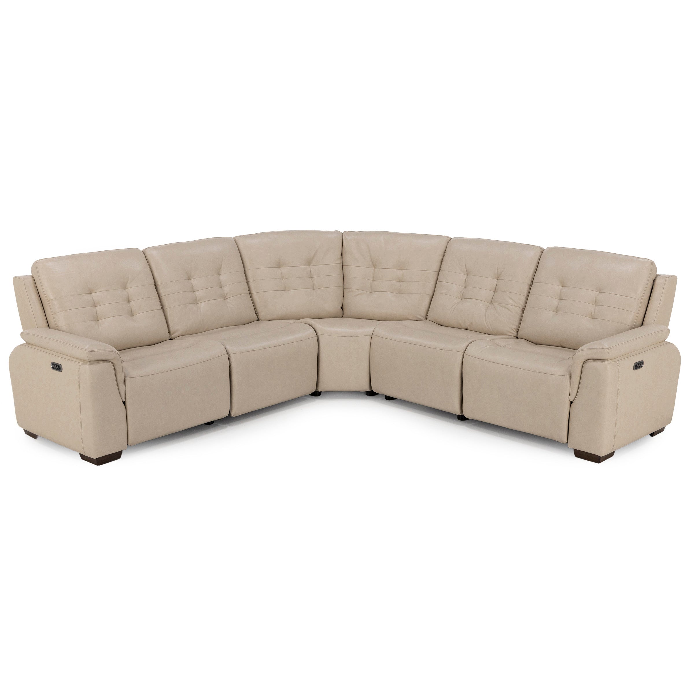 Nora 5-Pc. Leather Power Headrest Reclining Modular