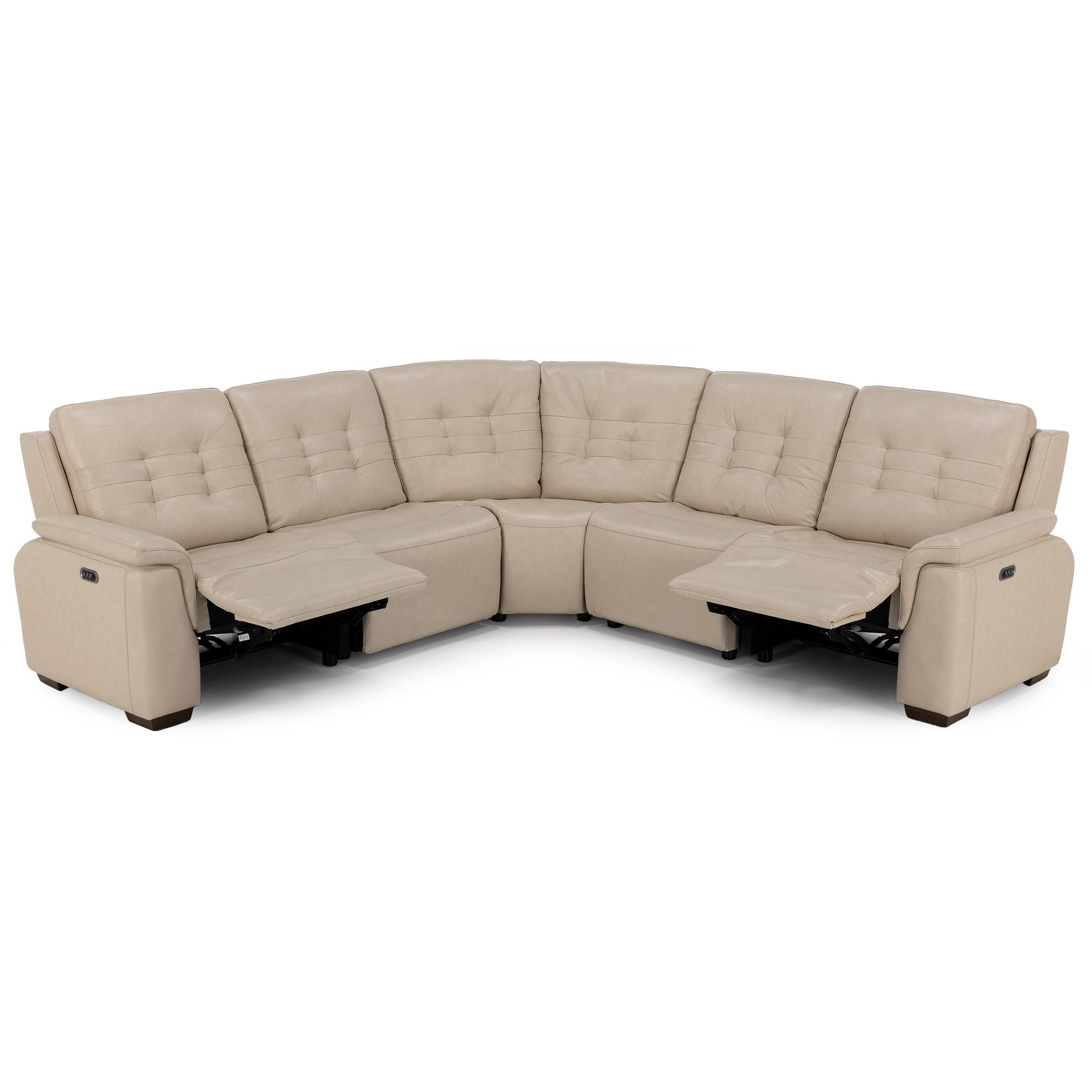 Nora 5-Pc. Leather Power Headrest Reclining Modular