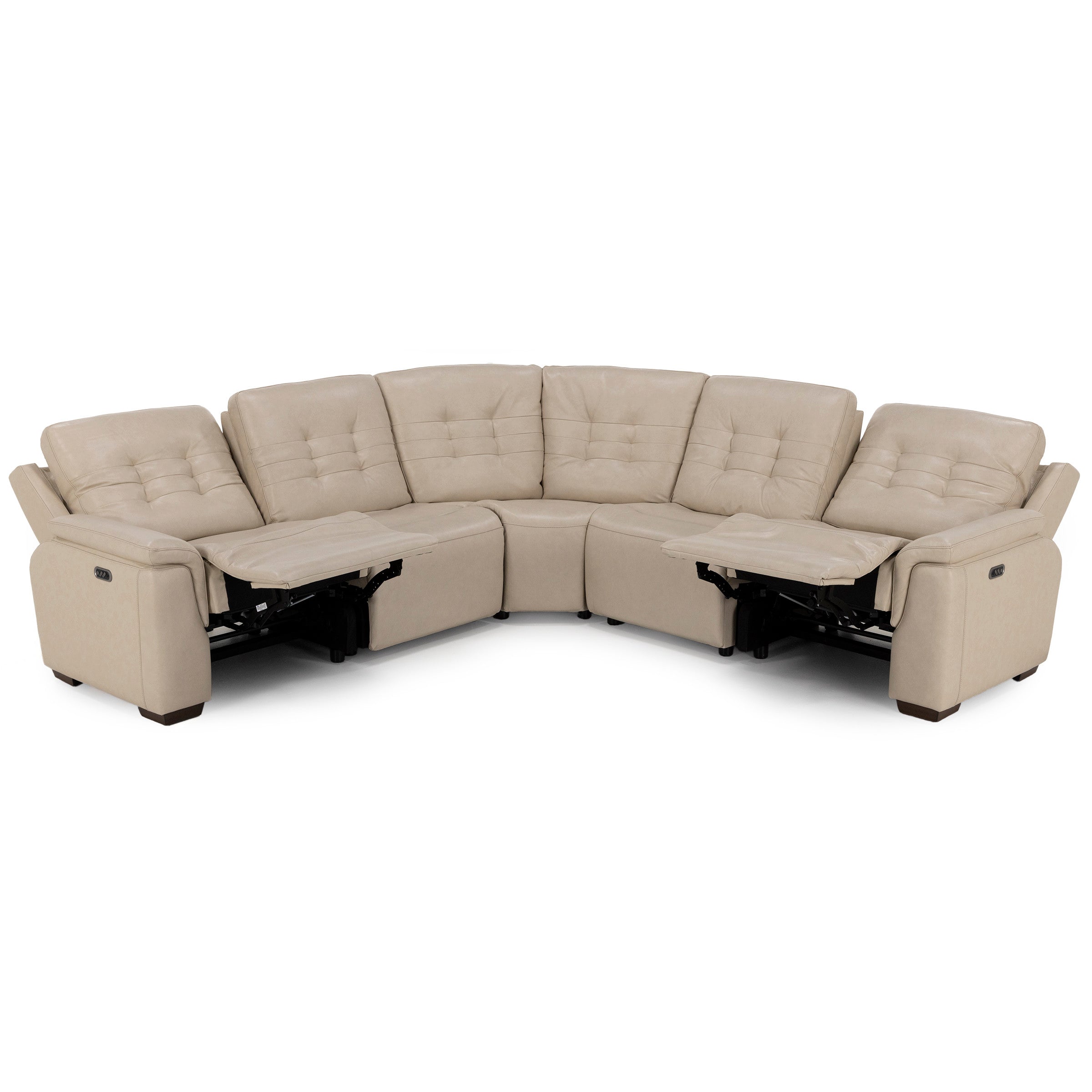 Nora 5-Pc. Leather Power Headrest Reclining Modular