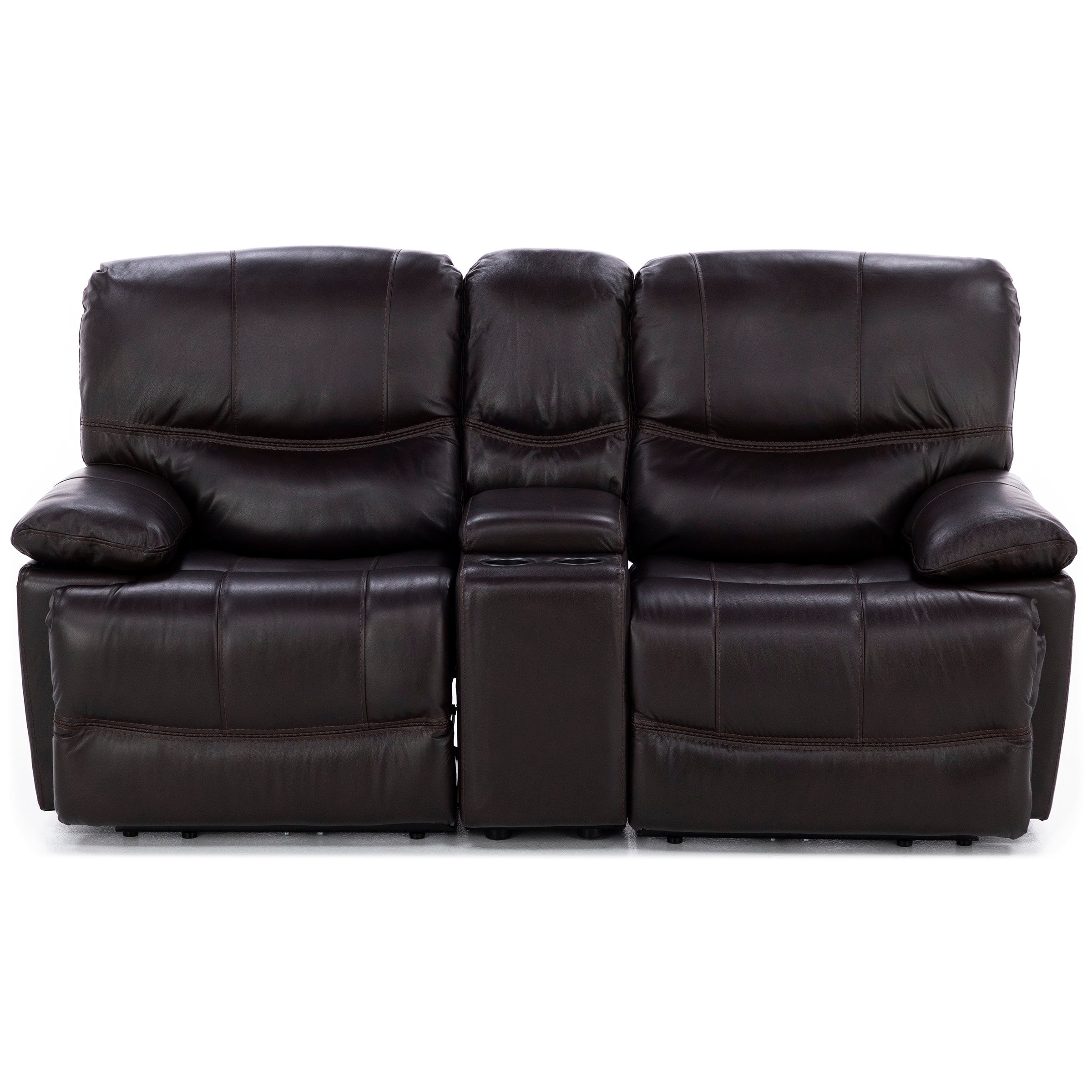 Denver 3-Pc. Leather Zero Gravity Power Reclining Console Loveseat