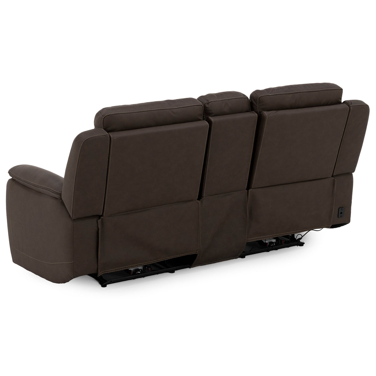 Isla Leather Fully Loaded Reclining Console Loveseat With Heat And Massage