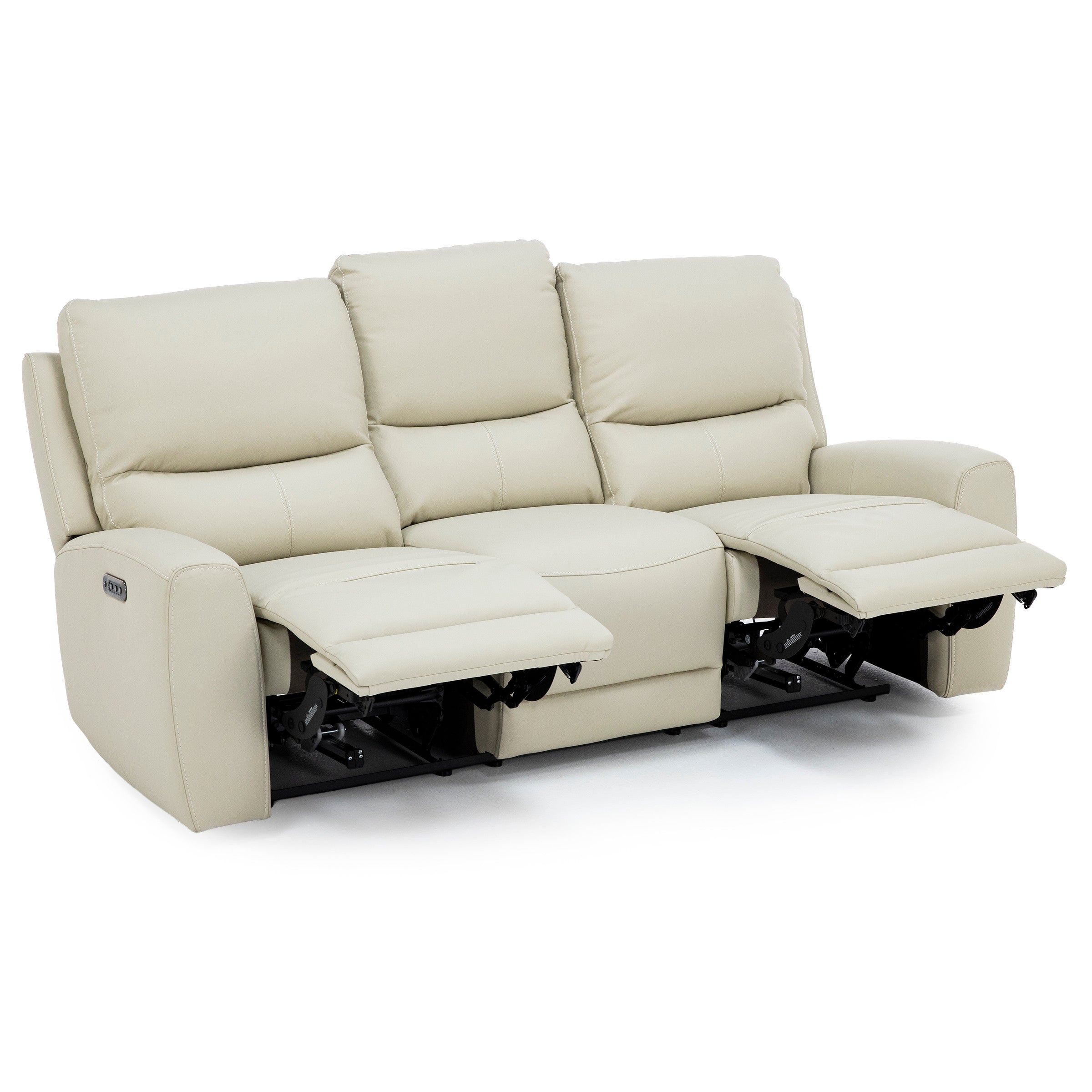 Fisher Leather Fully Loaded Reclining Sofa
