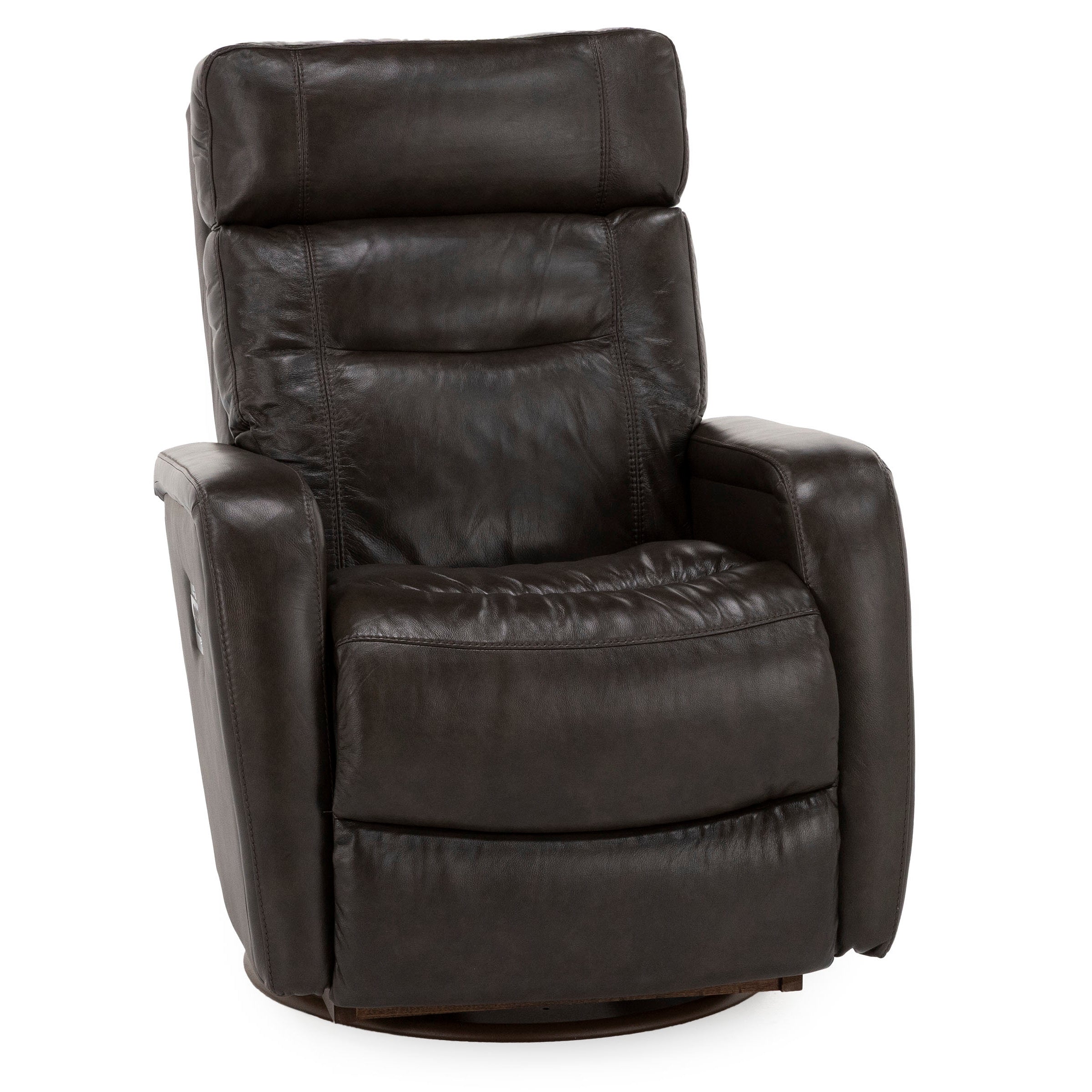 Baron Leather Fully Loaded Swivel Recliner with Wireless Remote