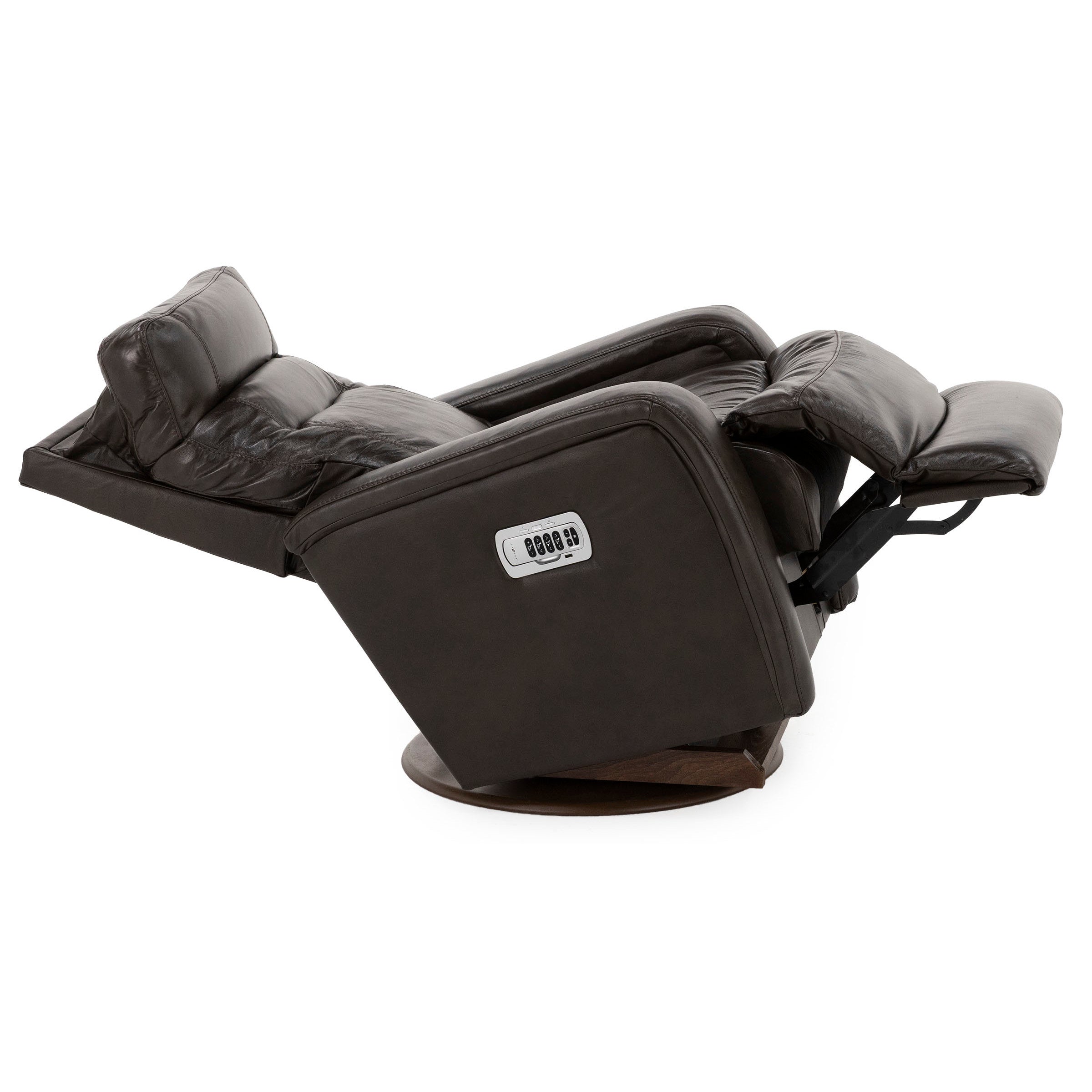 Baron Leather Fully Loaded Swivel Recliner with Wireless Remote