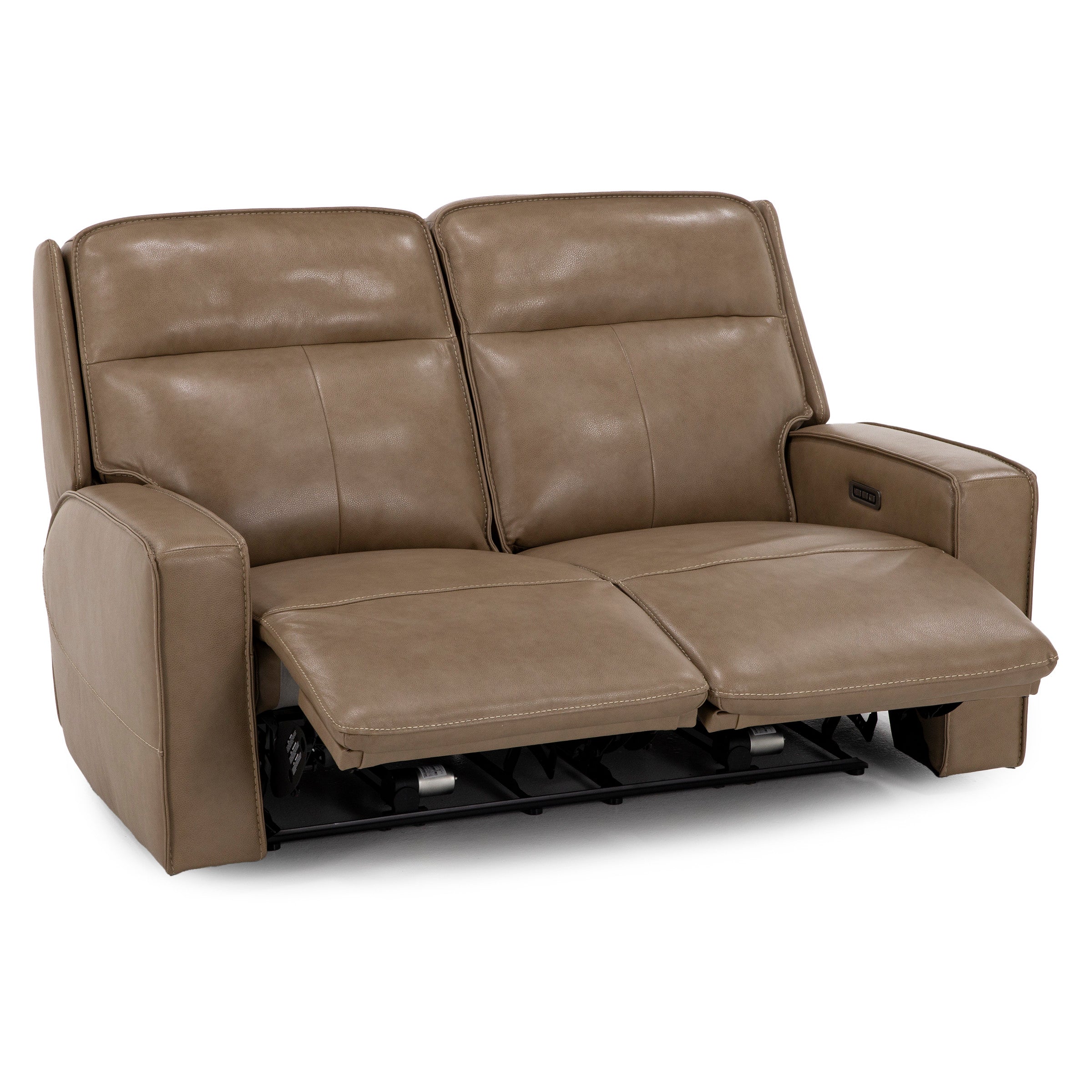 Nixie Leather Fully Loaded Reclining Loveseat