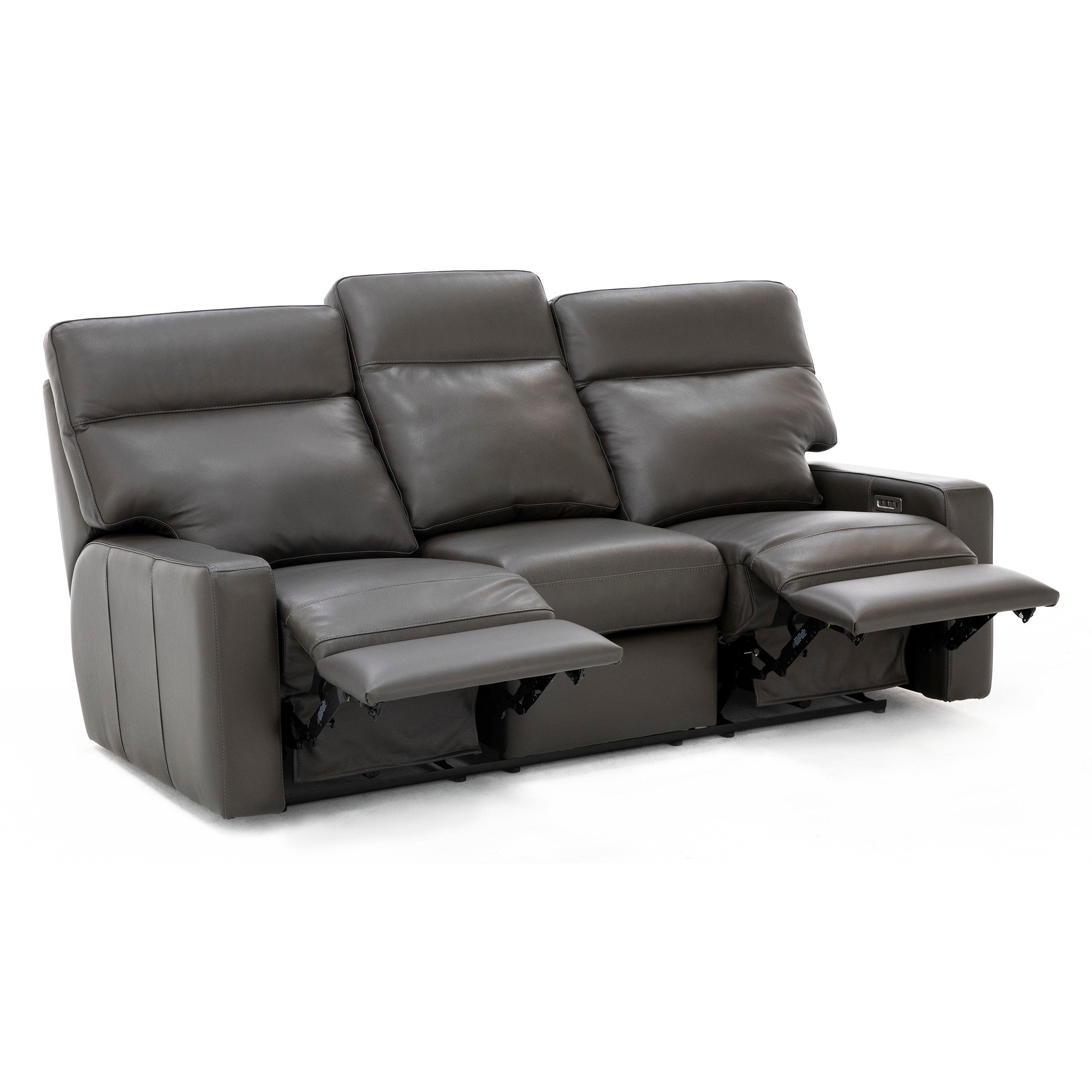Design and Recline Lyndsey Leather Fully Loaded Reclining Sofa