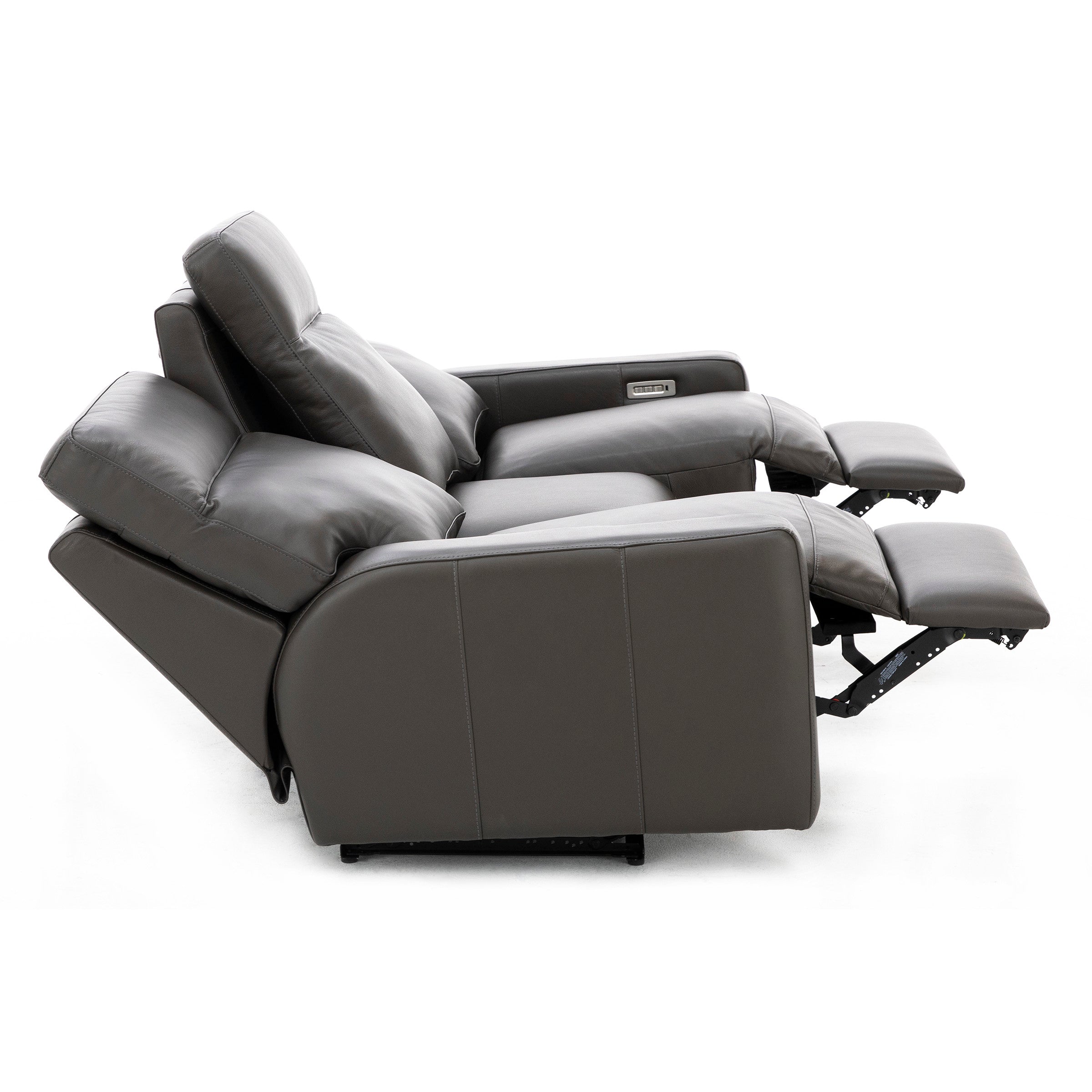 Design and Recline Lyndsey Leather Fully Loaded Reclining Sofa