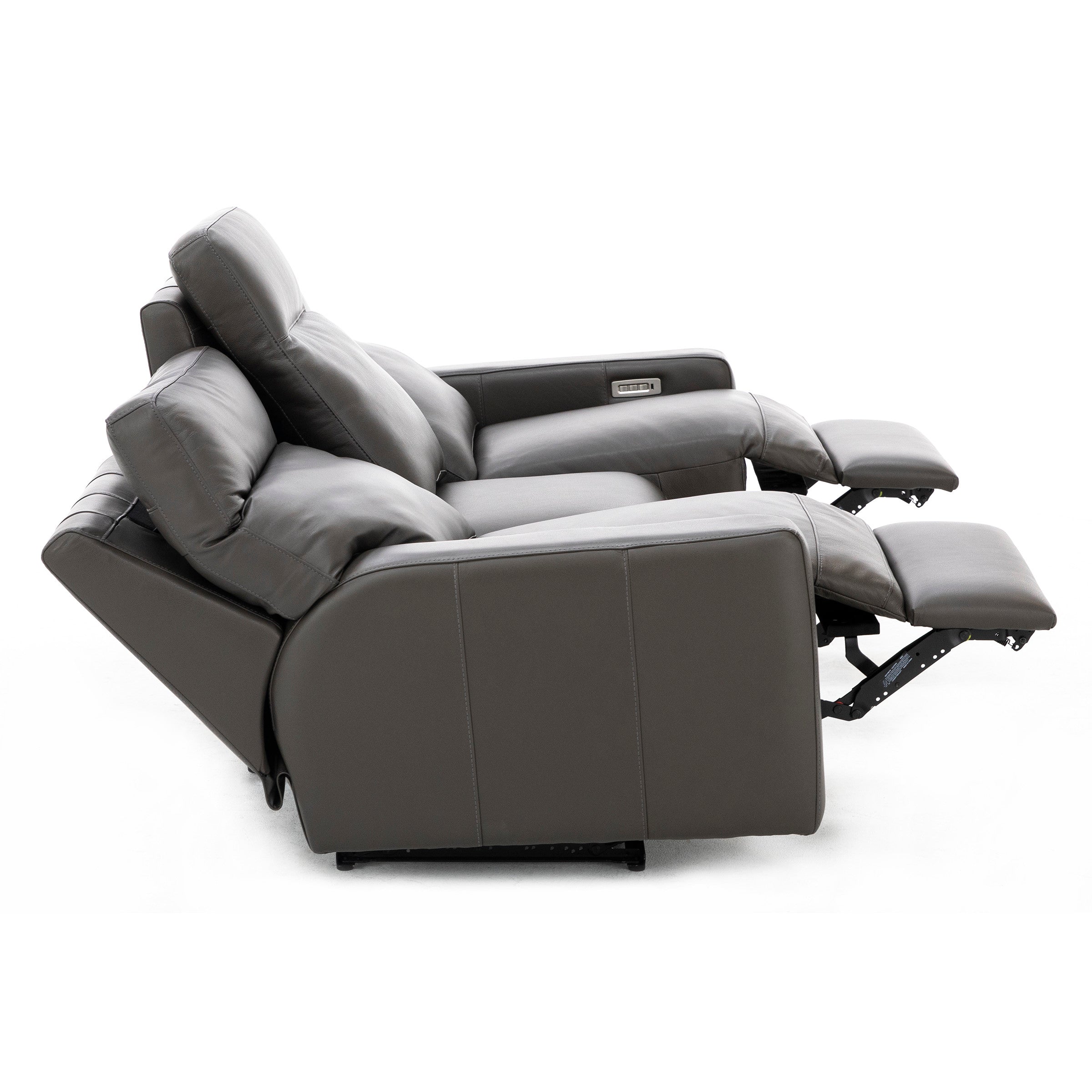 Design and Recline Lyndsey Leather Fully Loaded Reclining Sofa