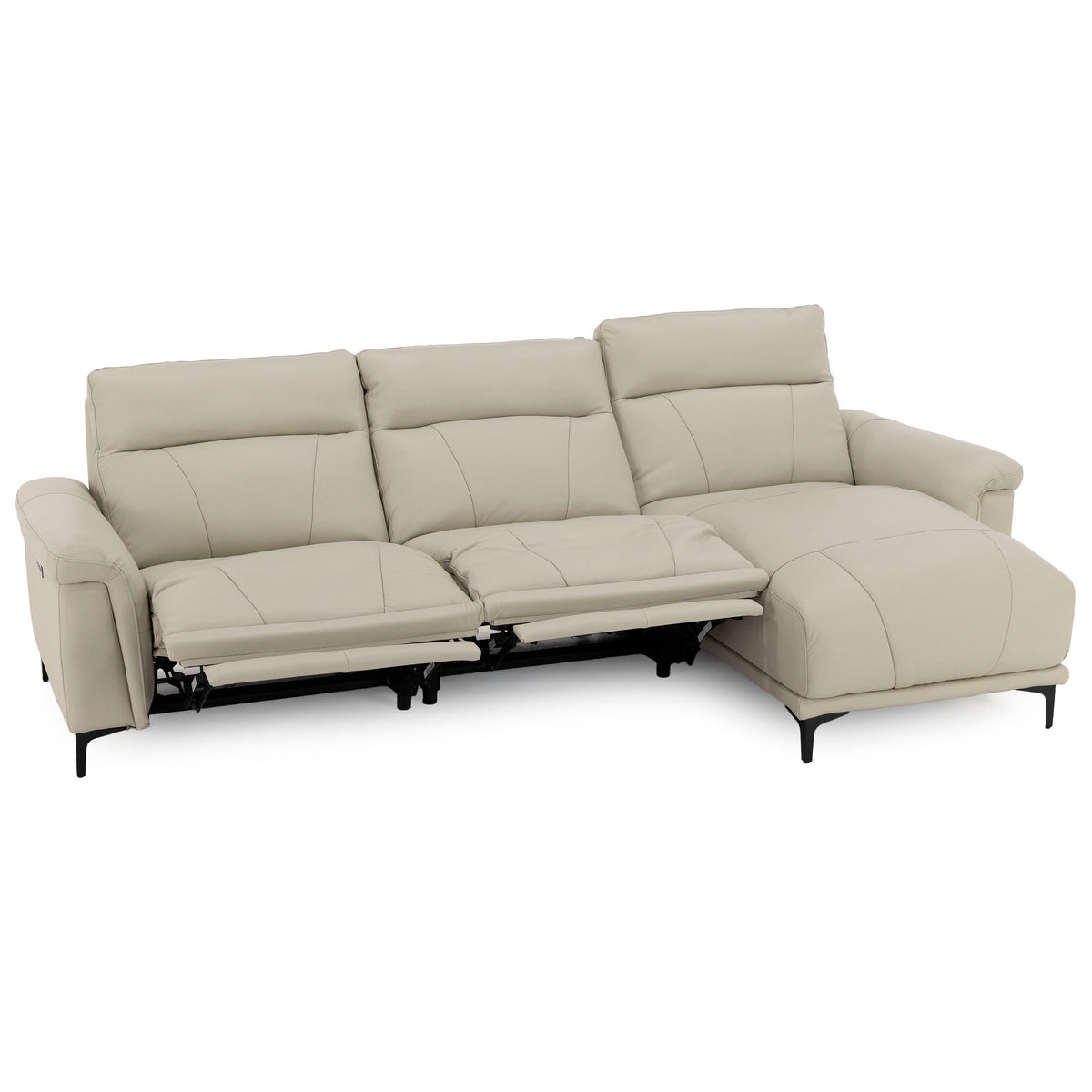 Kerry 3-Pc. Leather Power Headrest Reclining Chaise Sofa