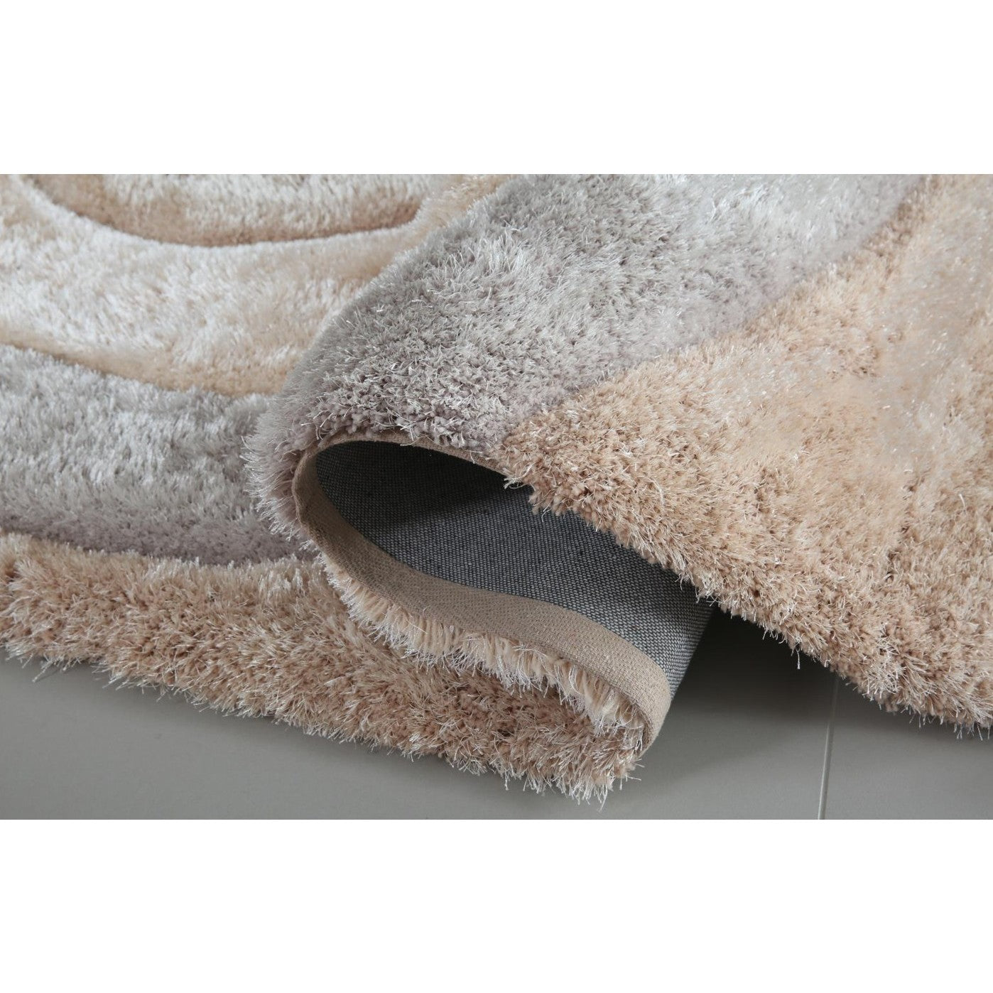Mateos Shag Gold/Silver/Cream Abstract Area Rug