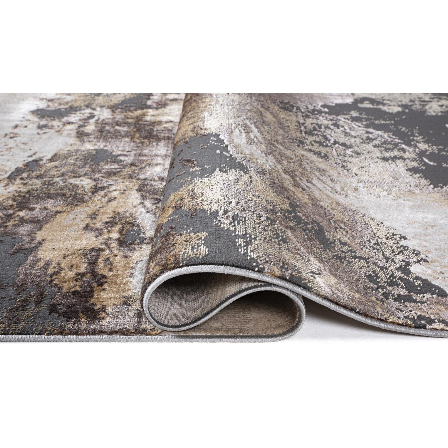 Lafi Brown/Gold Abstract Area Rug