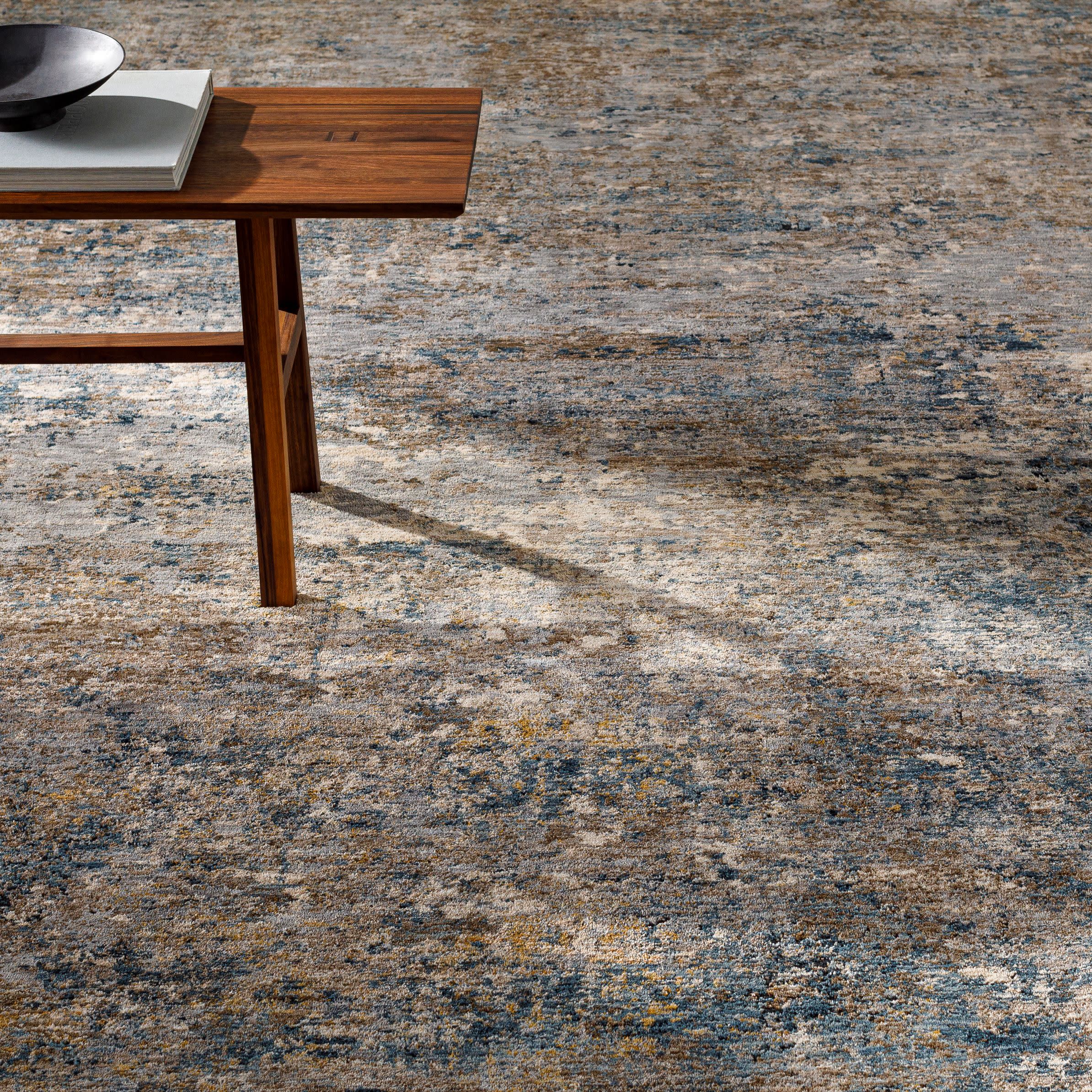 Mirabel Grey/Blue Abstract Area Rug