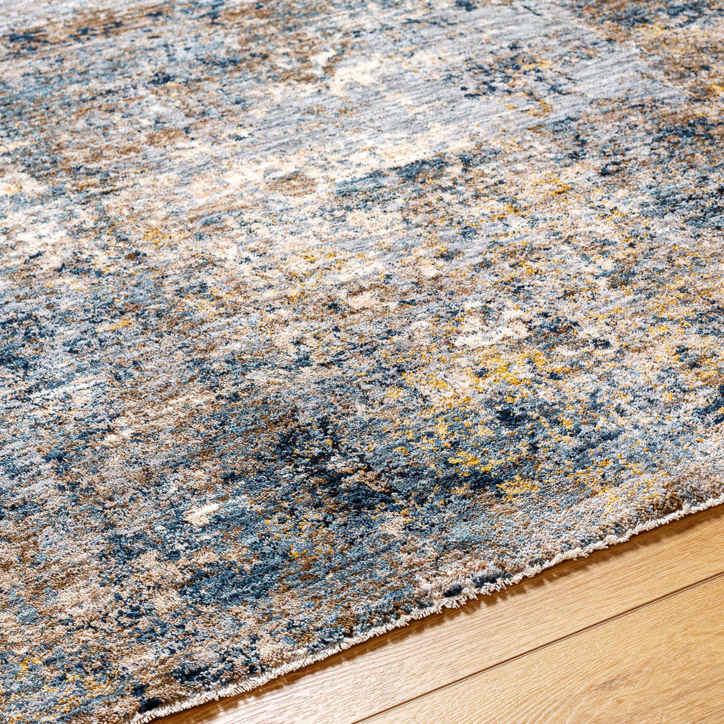 Mirabel Grey/Blue Abstract Area Rug