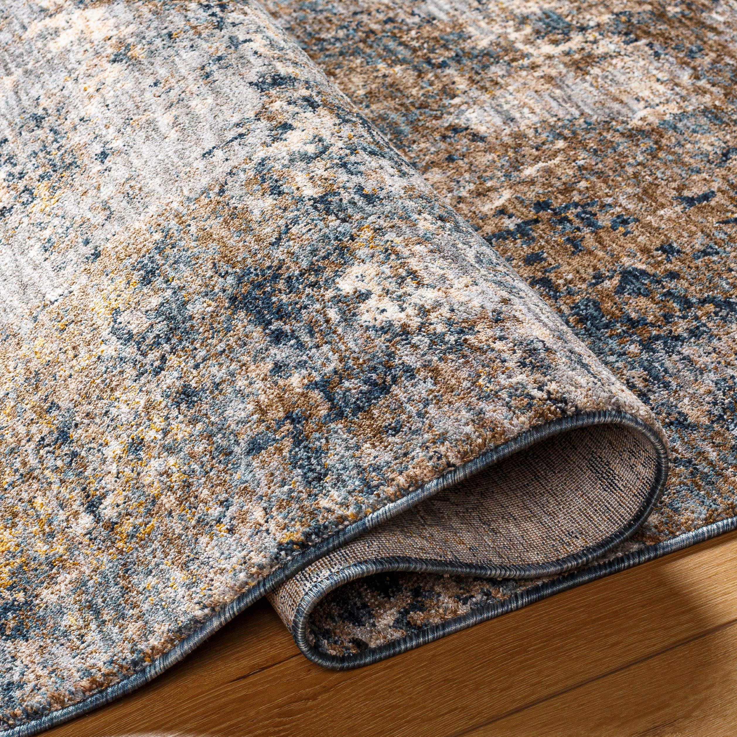 Mirabel Grey/Blue Abstract Area Rug