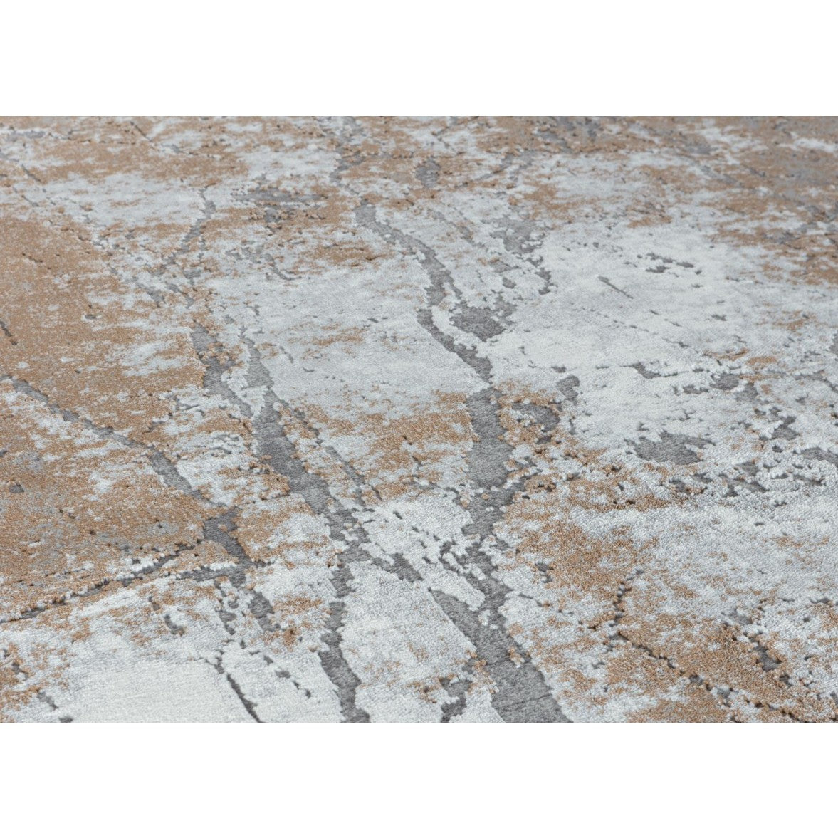 Petra Silver/Brown Abstract Area Rug