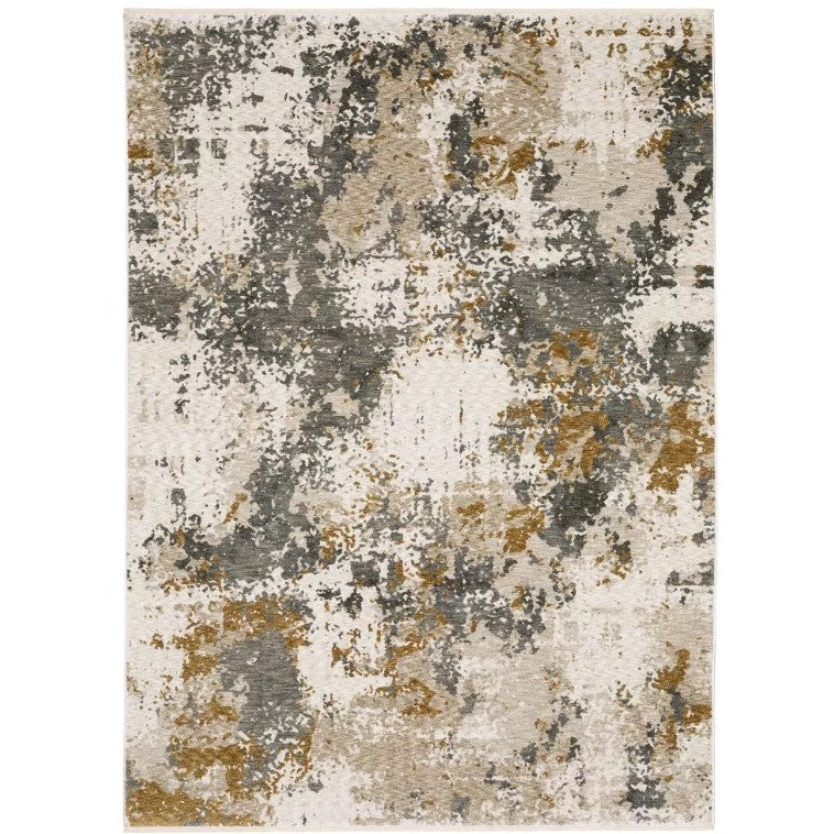 Hayden Beige/Grey/Caramel Abstract Area Rug