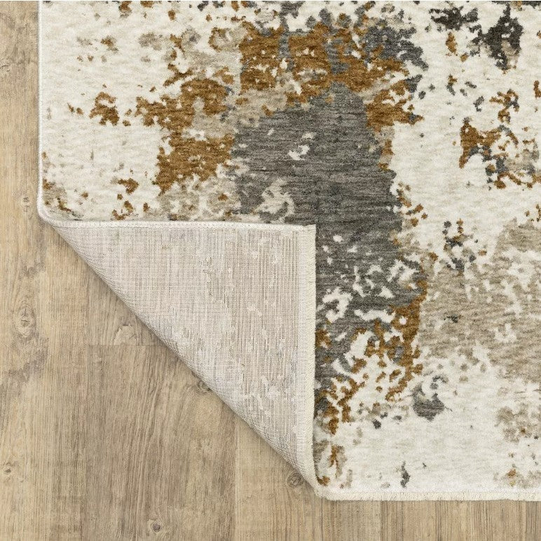 Hayden Beige/Grey/Caramel Abstract Area Rug