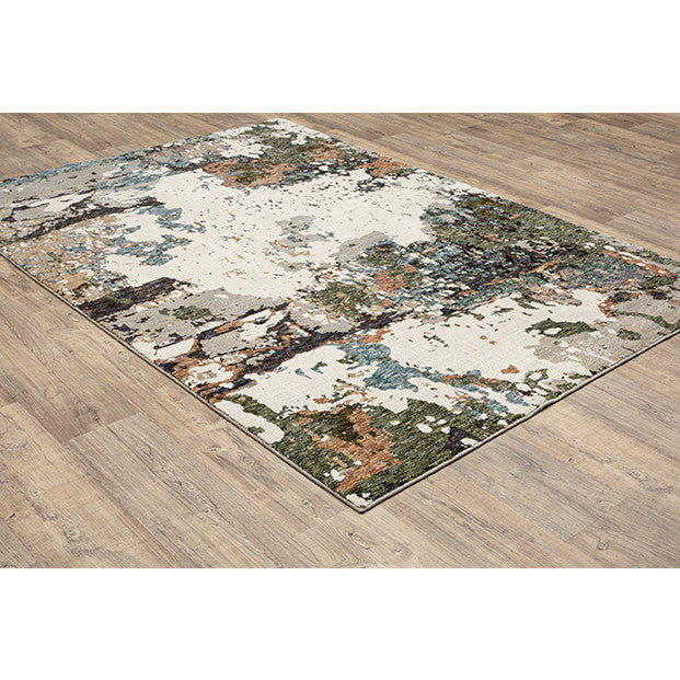 Evolution Cream/Tan/Green Area Rug