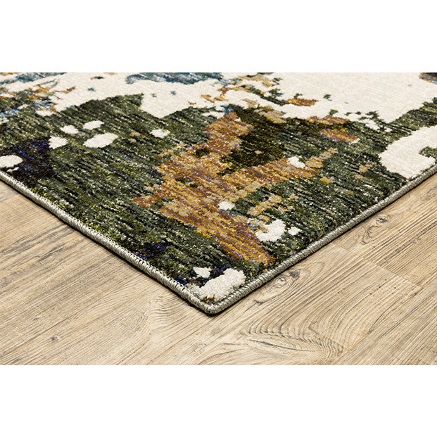 Evolution Cream/Tan/Green Area Rug