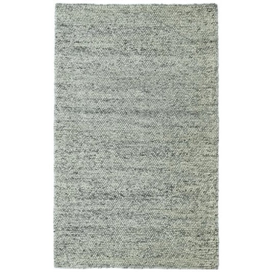 Gray textured area rug with a subtle woven pattern.
