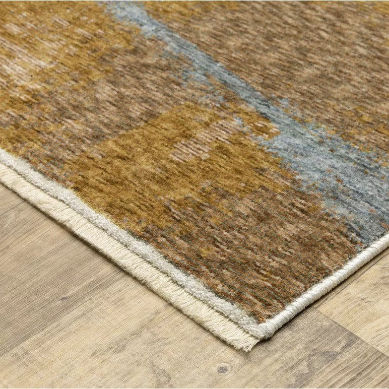 Hayden Beige/Blue/Brown Abstract Area Rug
