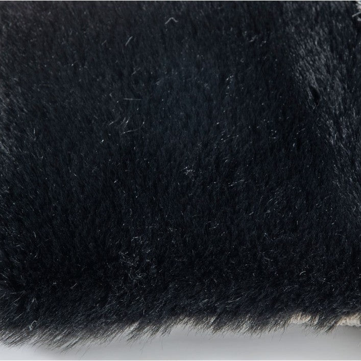 Ultimate Angora Black Faux Fur Area Rug