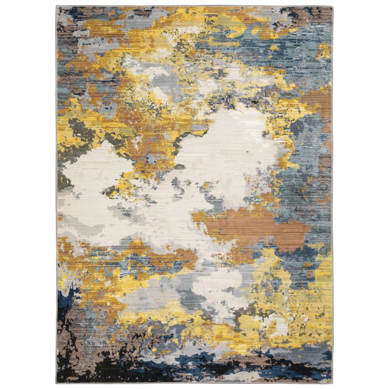 Caravan Yellow/Blue Abstract Area Rug