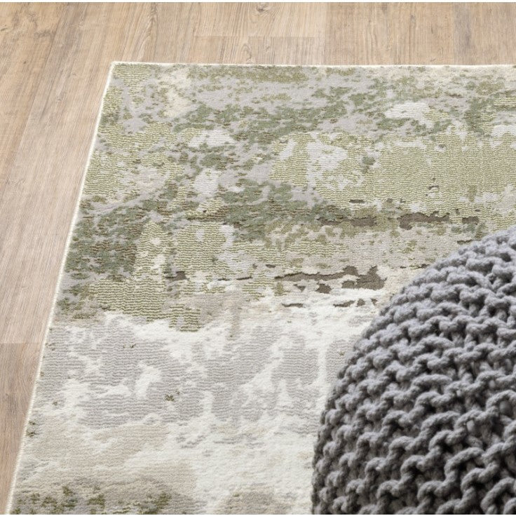 Caravan Green/Tan Abstract Area Rug