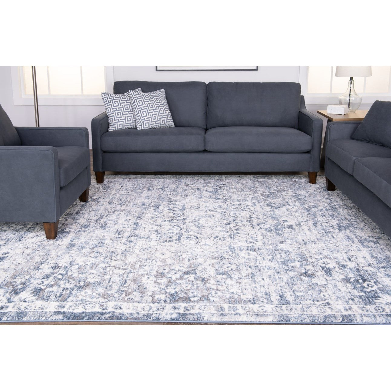 Theory Ivory/Blue Area Rug