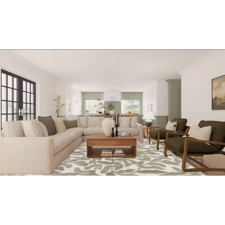 Stonington Green Leaves Area Rug