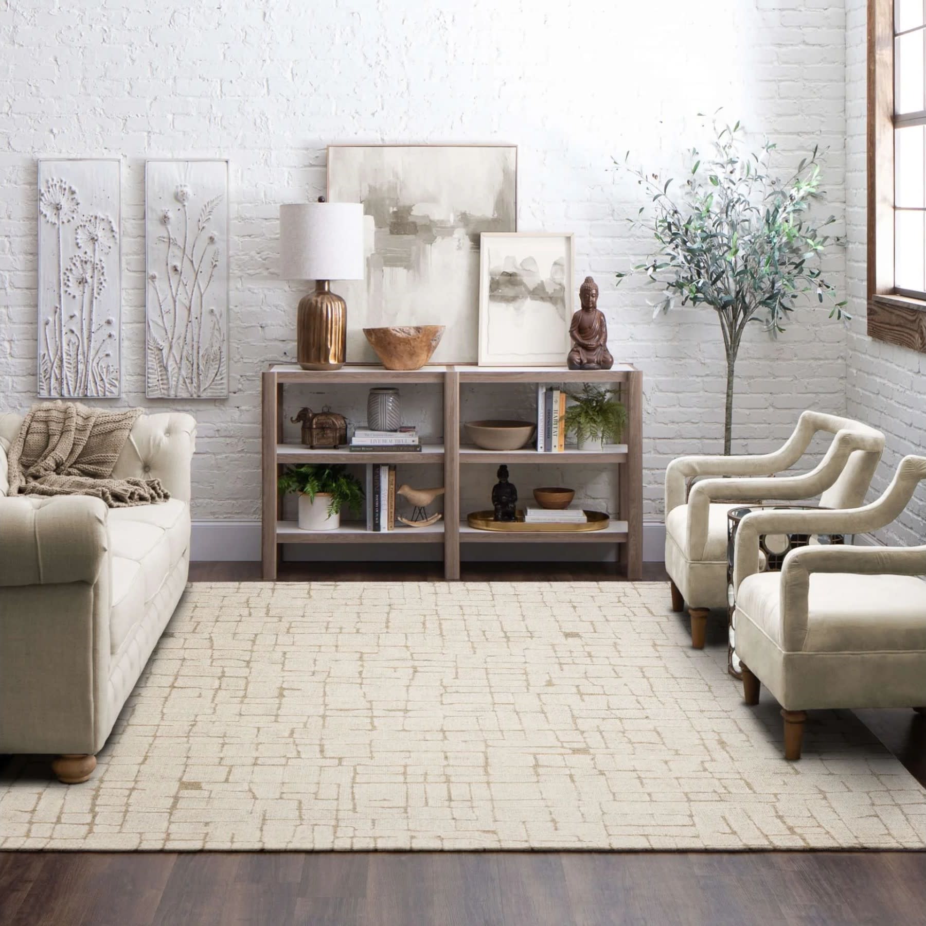 Forsyth Park Ivory Taylor Square Area Rug