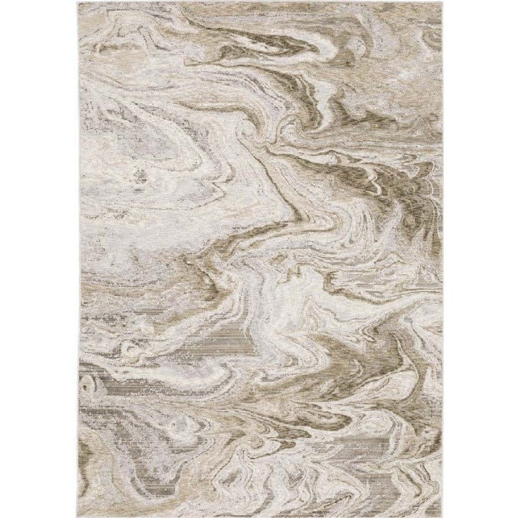 Nebulous Beige/Brown Marbled Area Rug