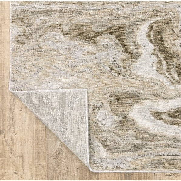 Nebulous Beige/Brown Marbled Area Rug