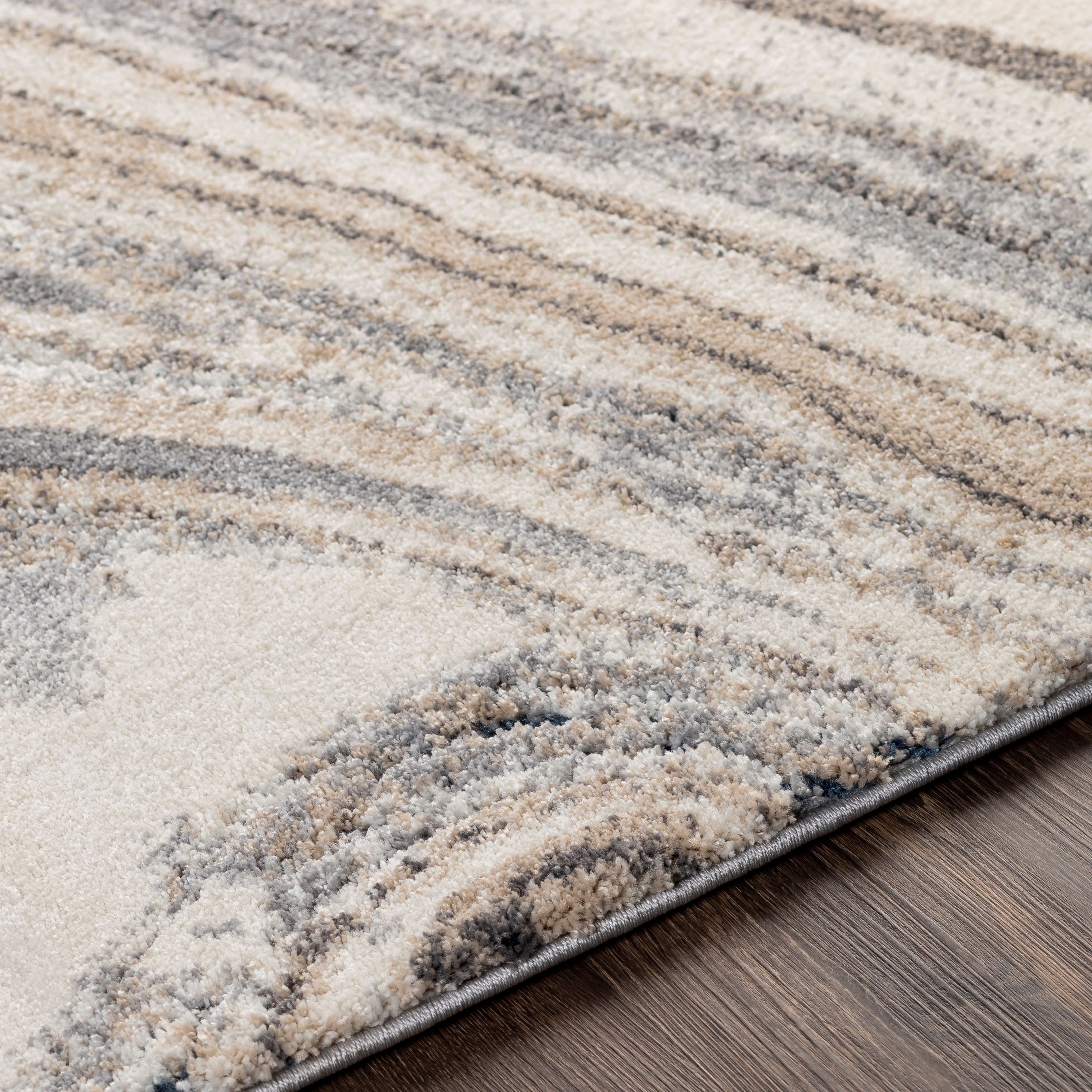 Tuscany Cream/Tan/Blue Swirl Area Rug