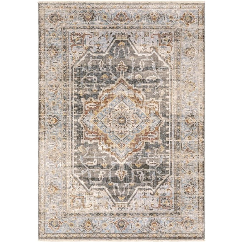 Maharaja Grey/Blue/Rust Medallion Area Rug