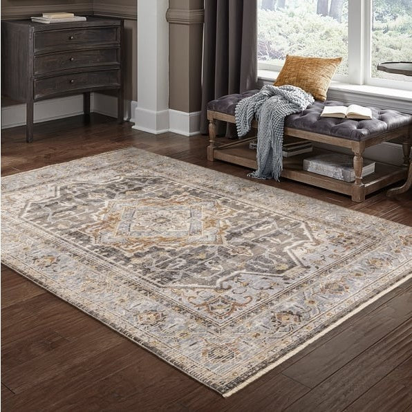 Maharaja Grey/Blue/Rust Medallion Area Rug