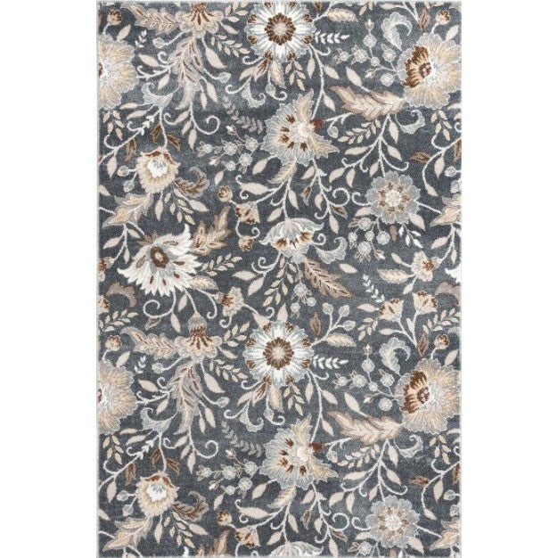 Landscape Charcoal/Floral Area Rug