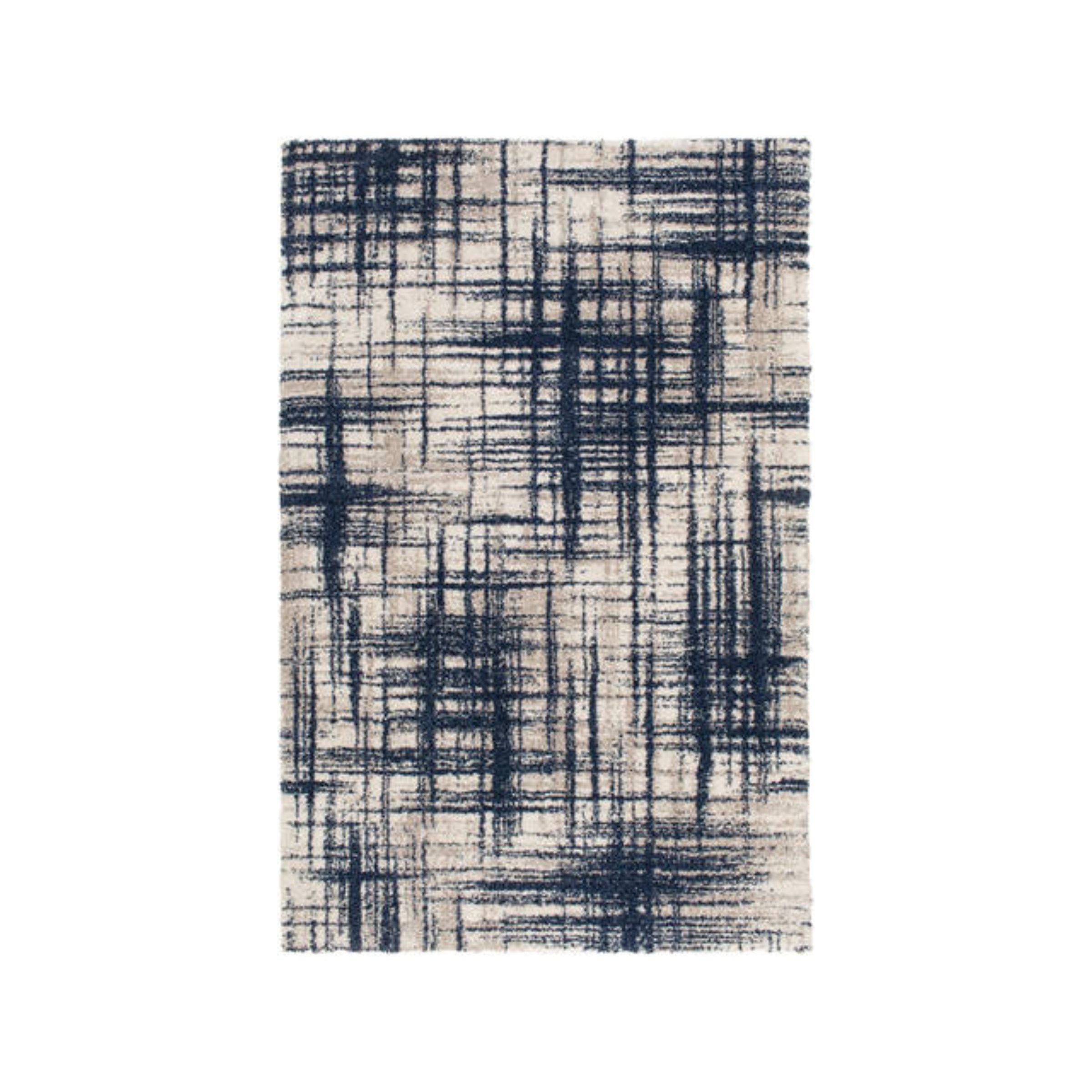 Tulsa Navy/Cream/Tan Hash Area Rug