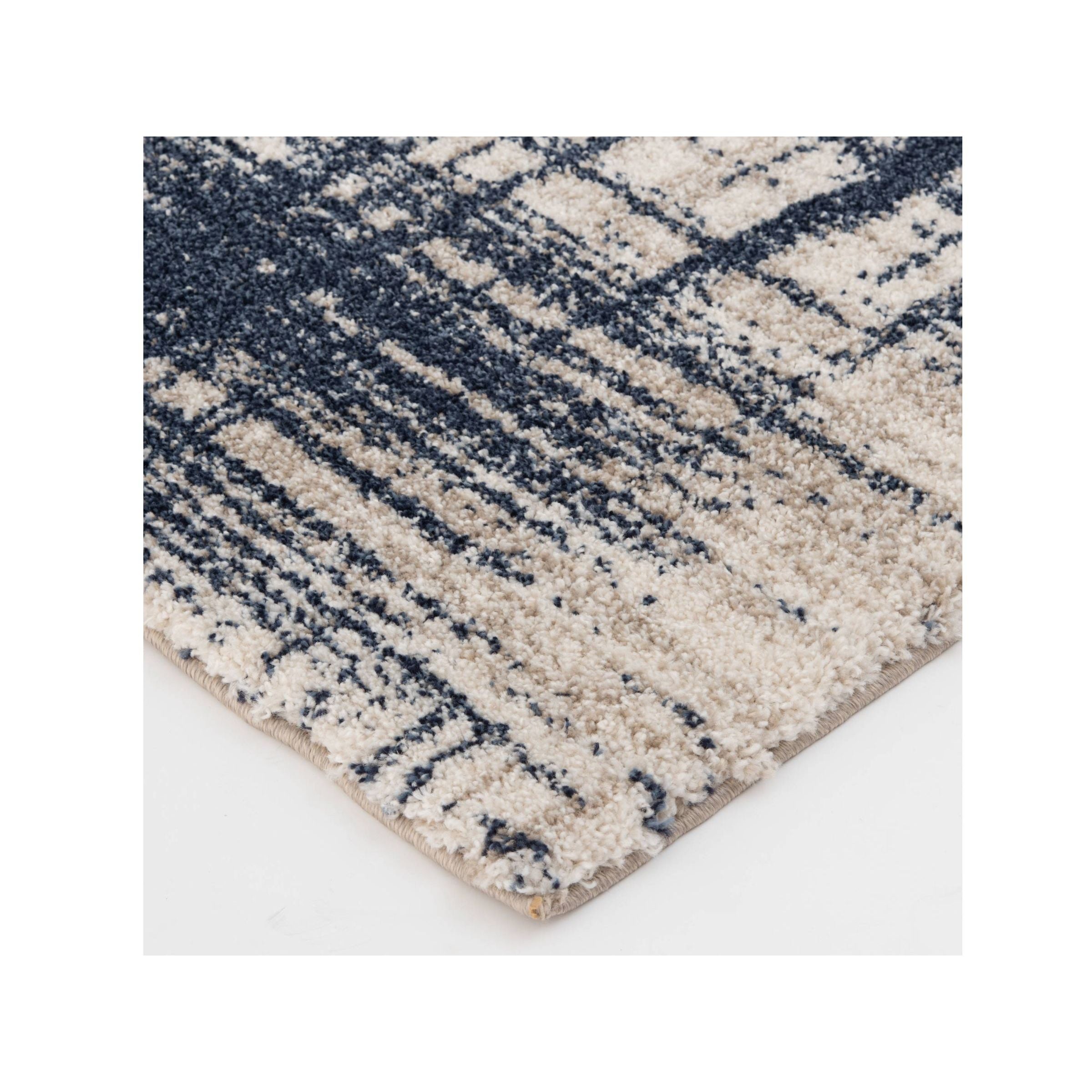 Tulsa Navy/Cream/Tan Hash Area Rug