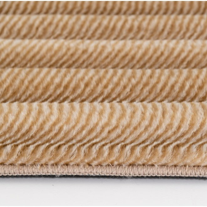 Talia Beige Faux Fur/Memory Foam Area Rug 7'6"W x 9'6"L