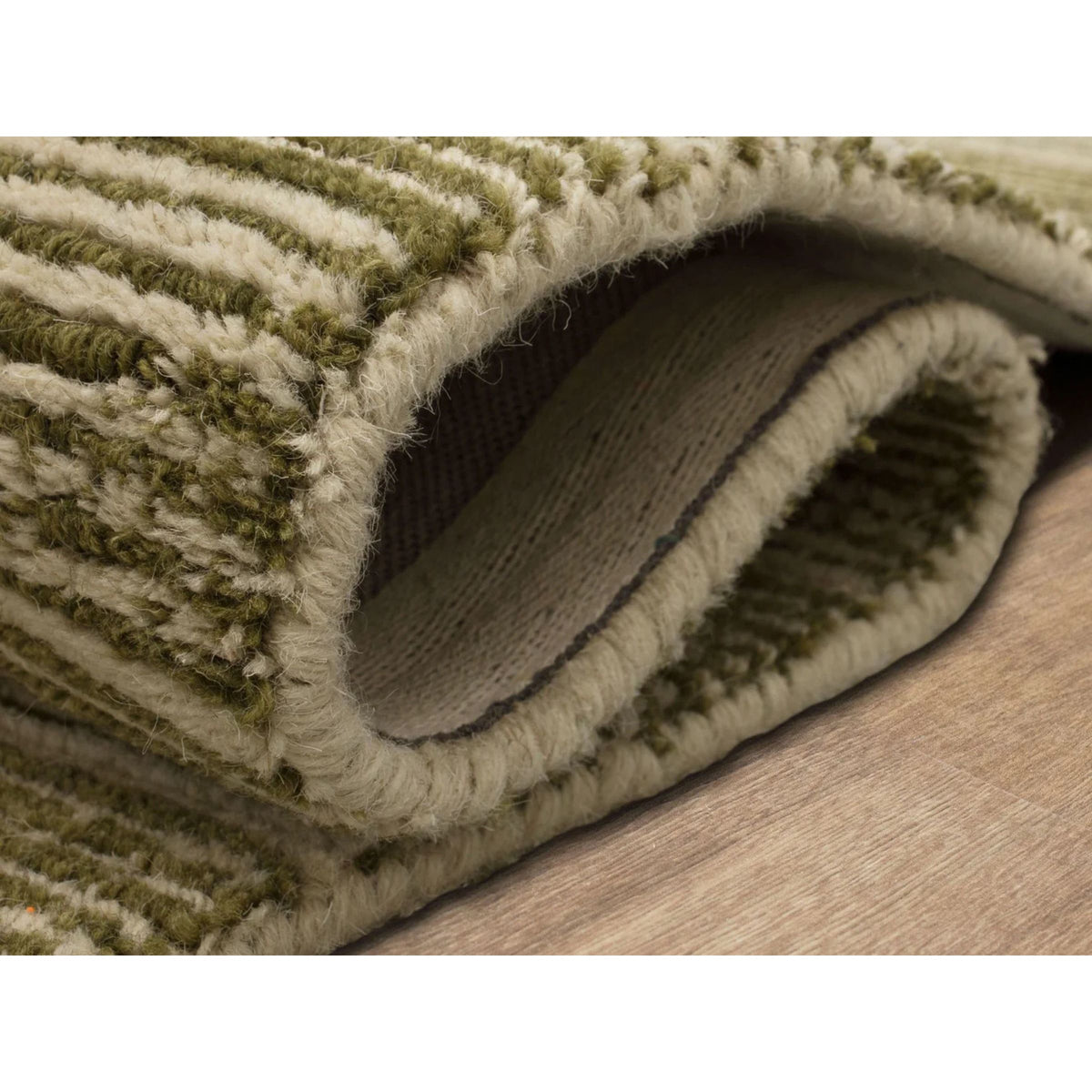 Broken Stripe Moss Area Rug 8'W x 10'L