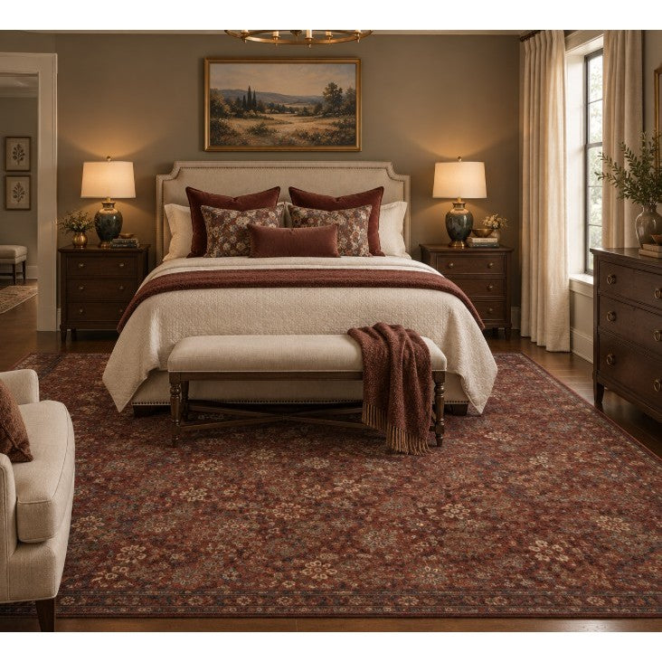 Winchester Ruby/Mushroom Area Rug