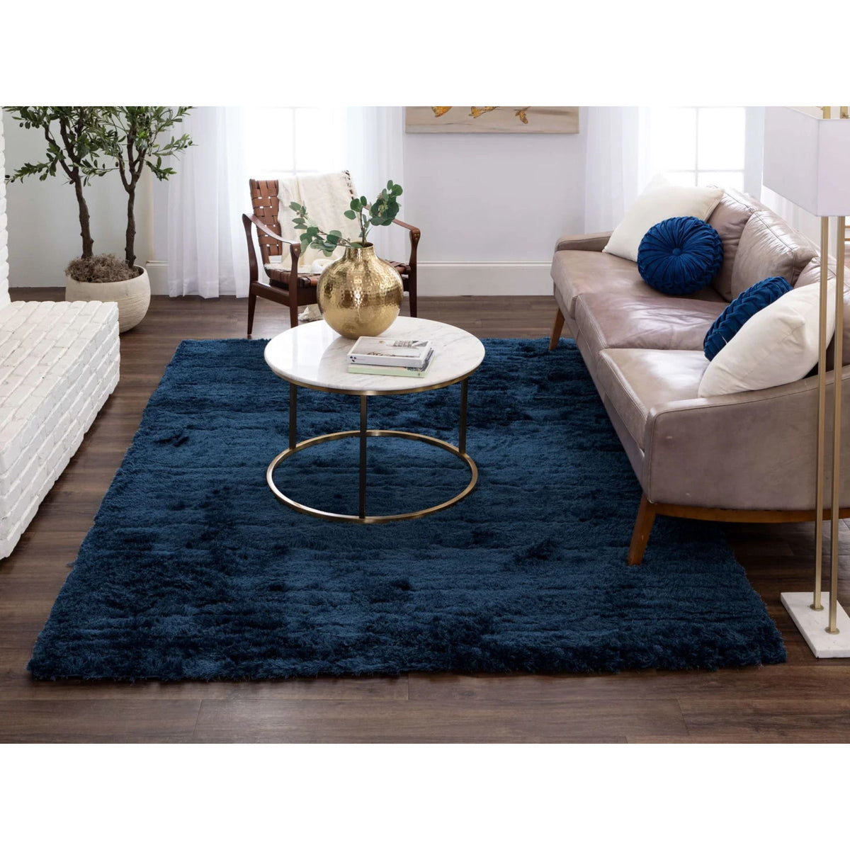 Billow Shag Blue Area Rug
