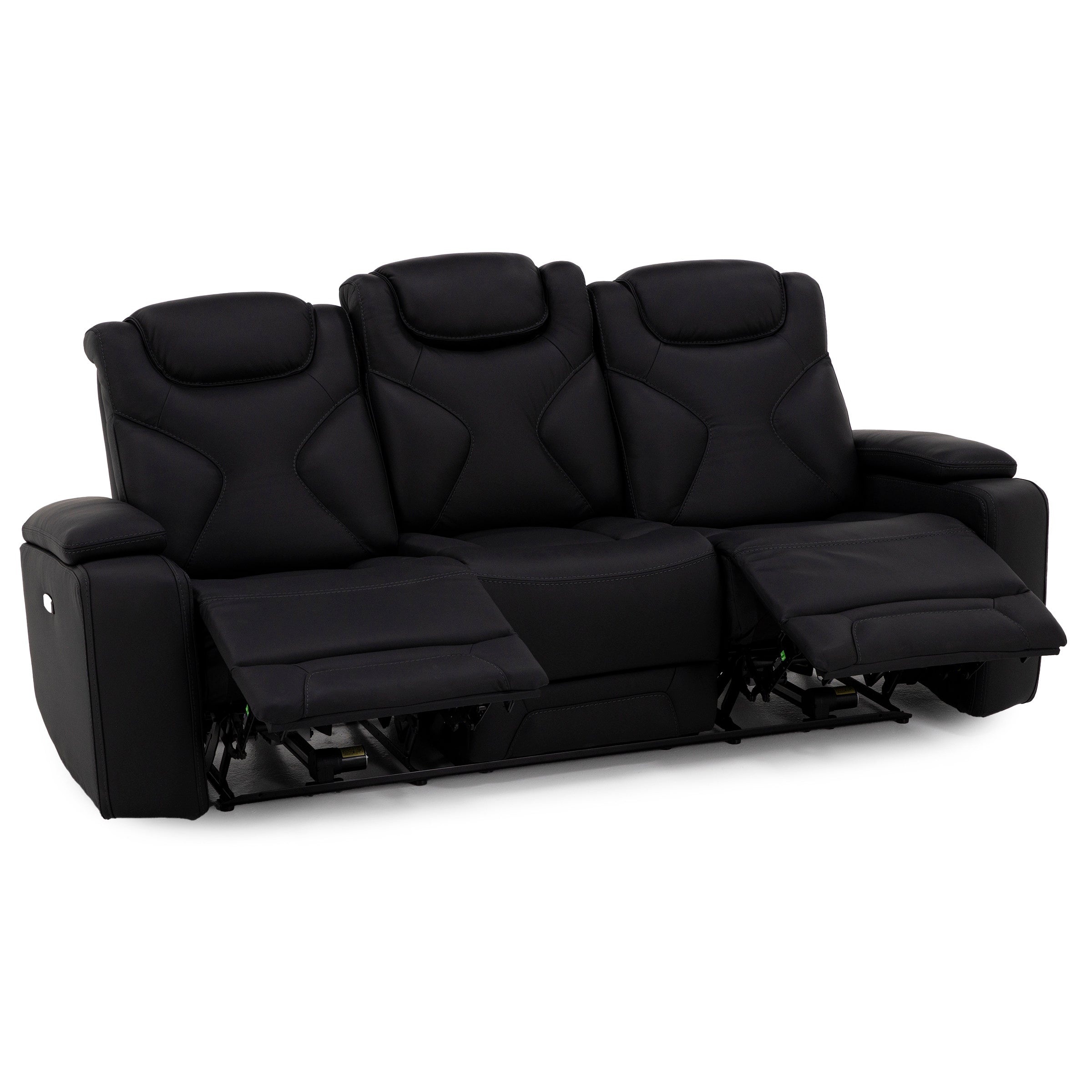 Jet Set Leather Power Headrest Zero Gravity Reclining Sofa With Power Drop Down Table