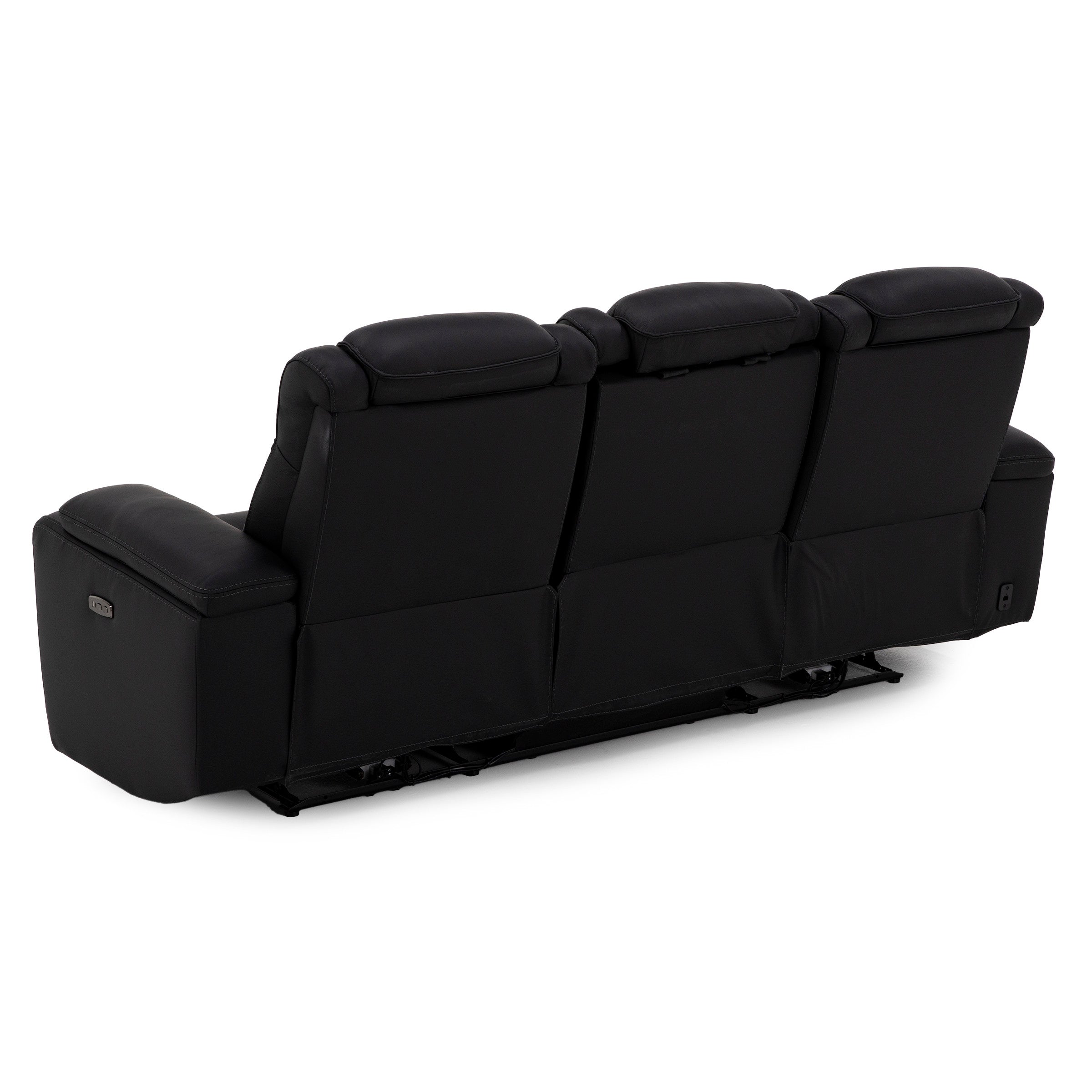 Jet Set Leather Power Headrest Zero Gravity Reclining Sofa With Power Drop Down Table