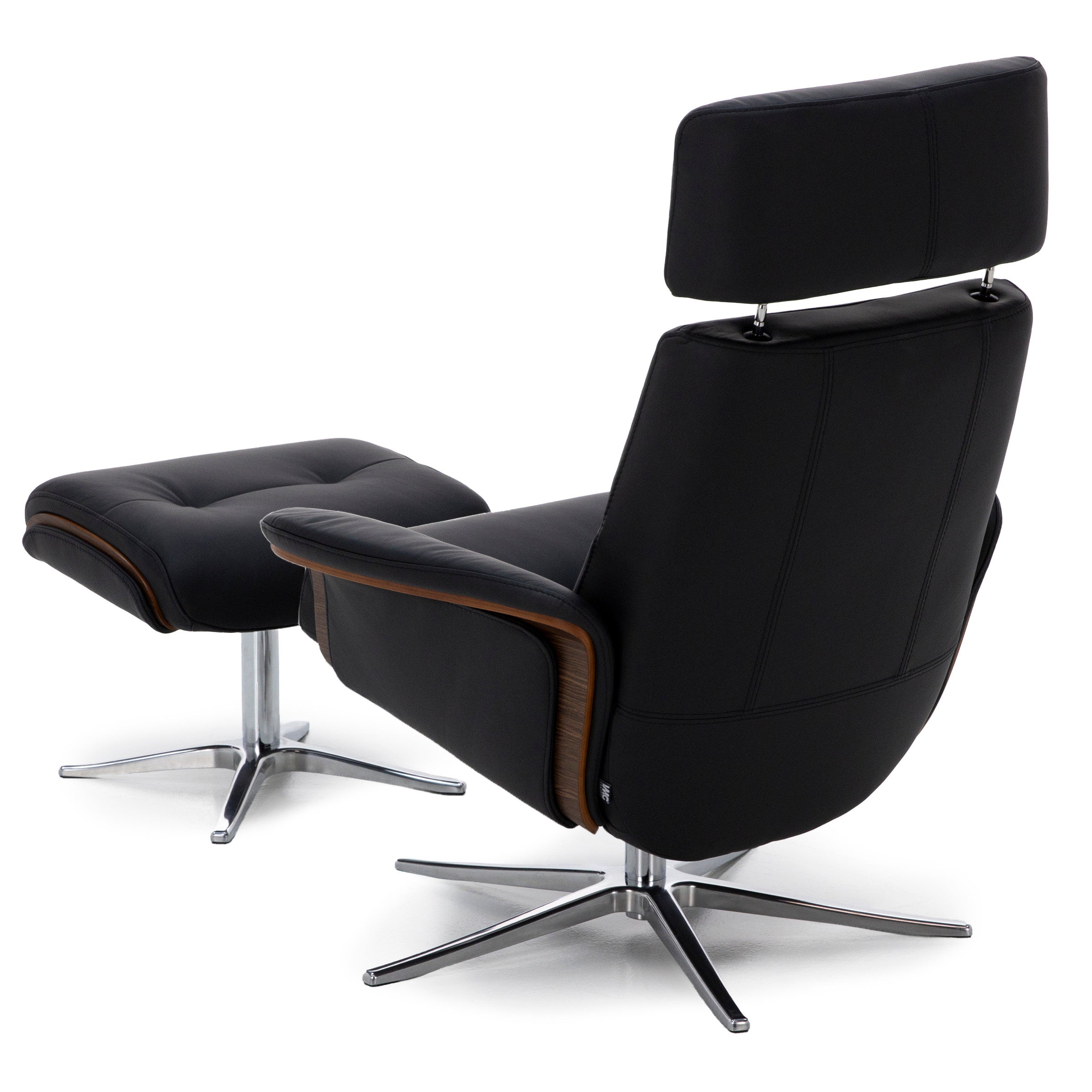 Sydney Leather Swivel Chair And Ottoman Set