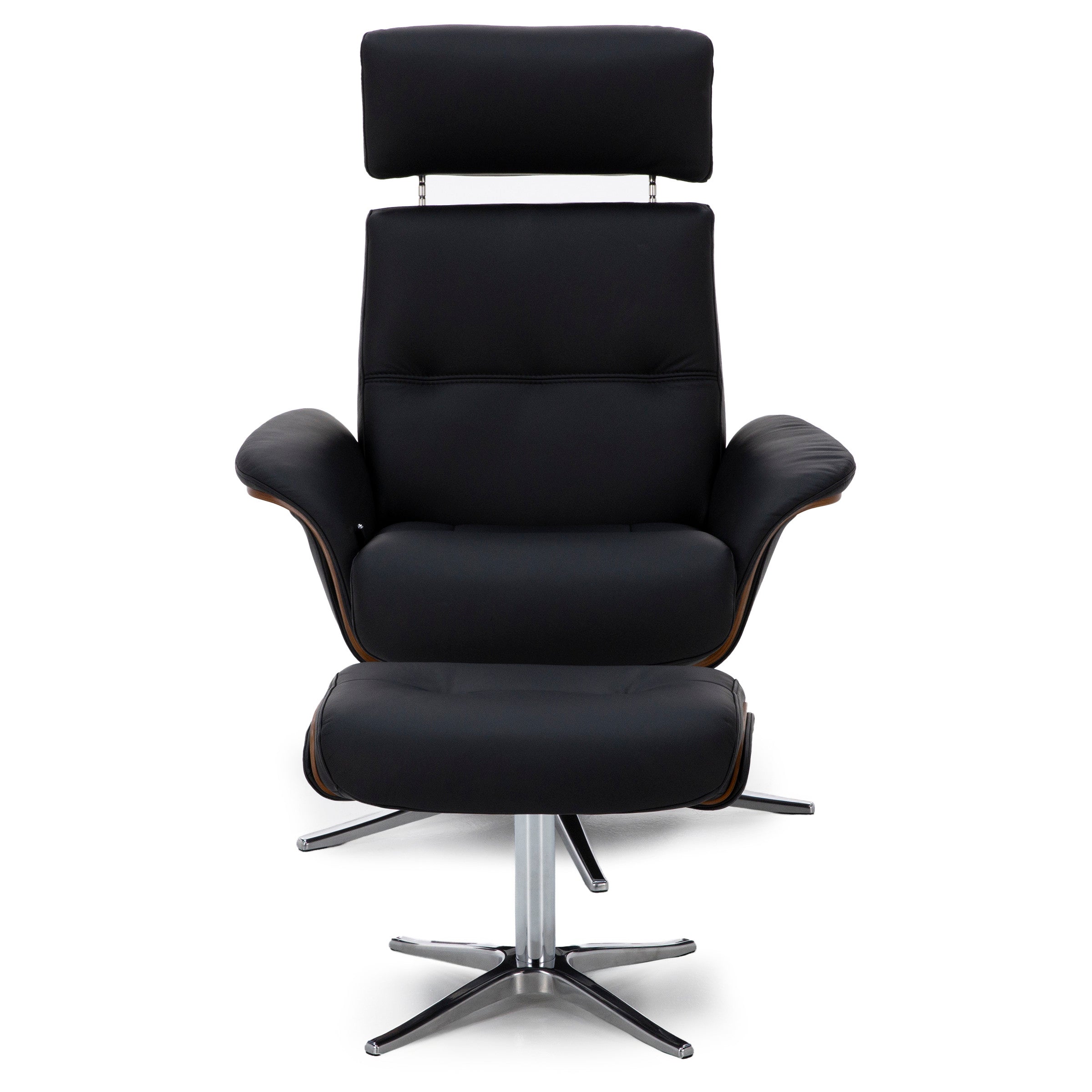 Sydney Leather Swivel Chair And Ottoman Set