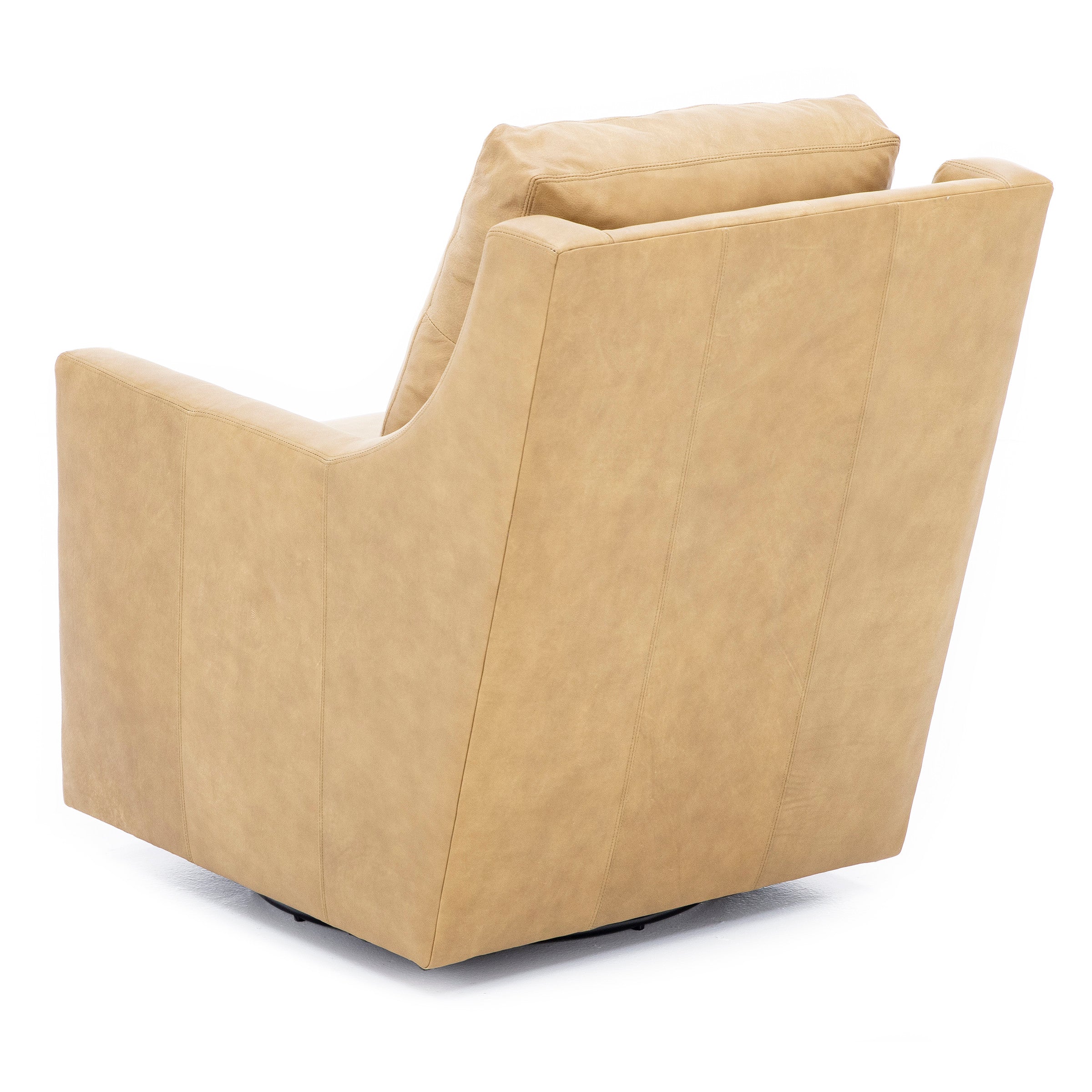 Leona Leather Swivel Glider Accent Chair