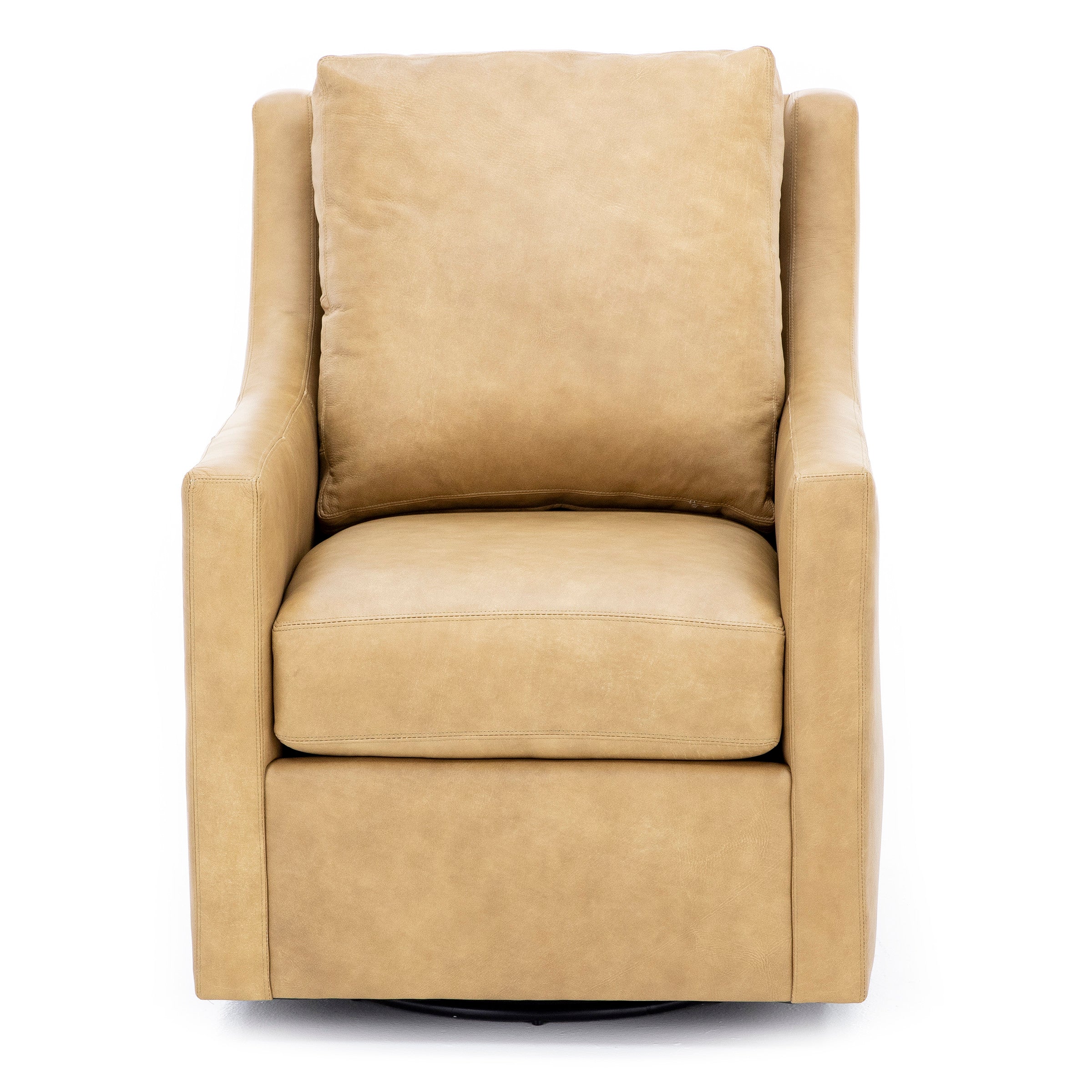 Leona Leather Swivel Glider Accent Chair